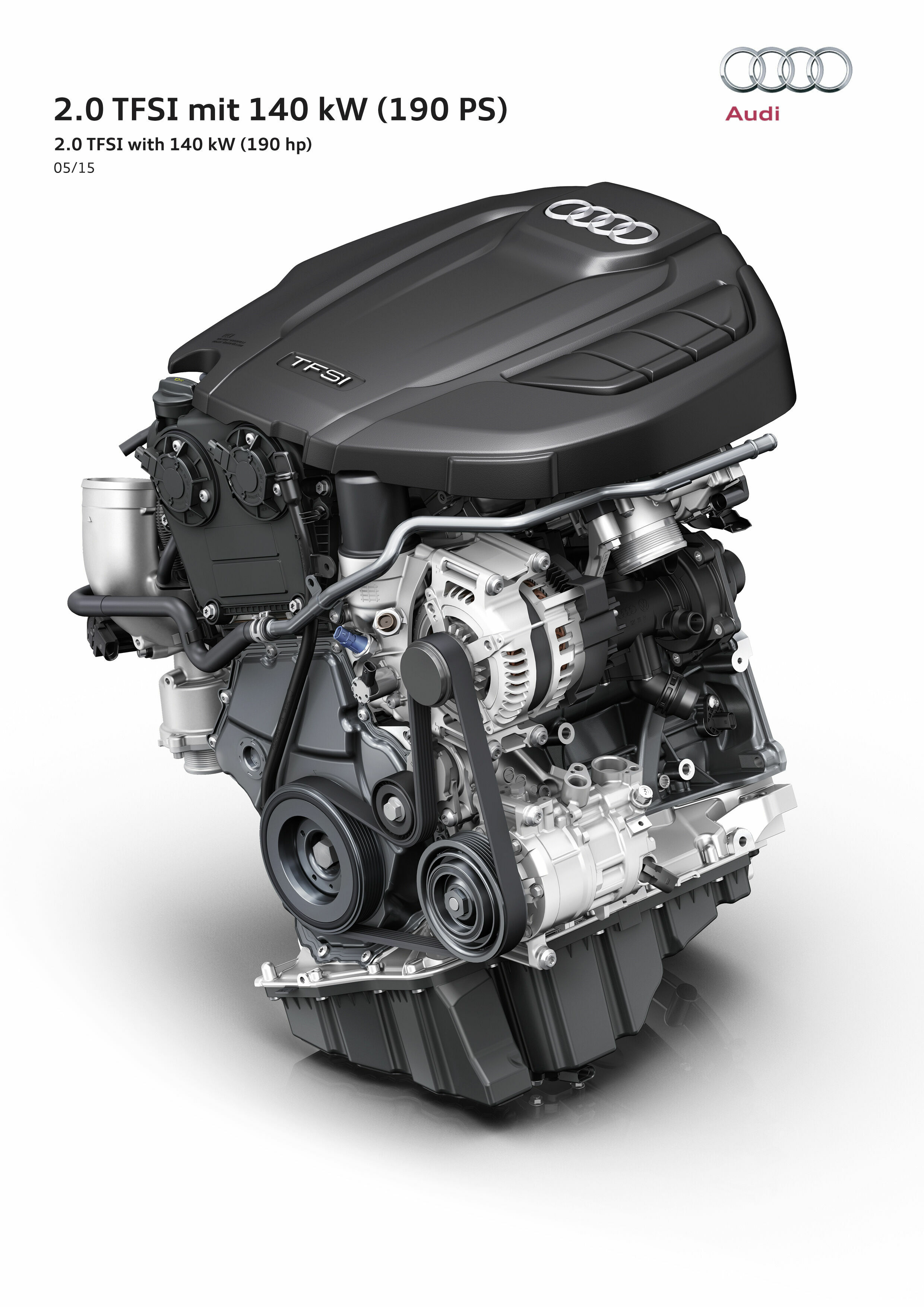 Illustration - Weltpremiere beim Wiener Motorensymposium: neues Hocheffizienz-Triebwerk von Audi - 2.0 TFSI mit 140 kW (190 PS)