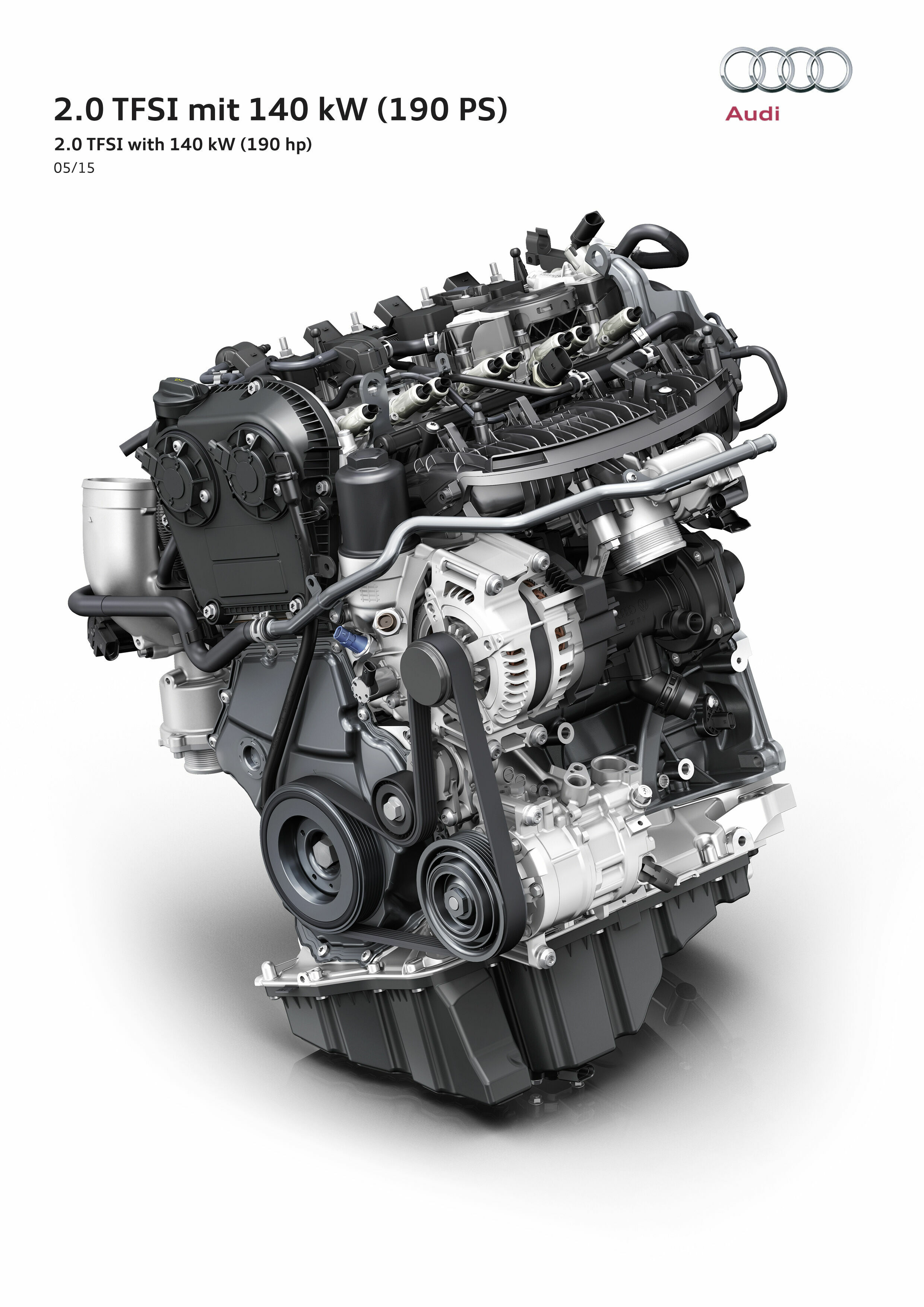 Illustration - World premiere at the Vienna Motor Symposium: new high-efficiency engine from Audi - 2.0 TFSI with 140 kW (190 hp)