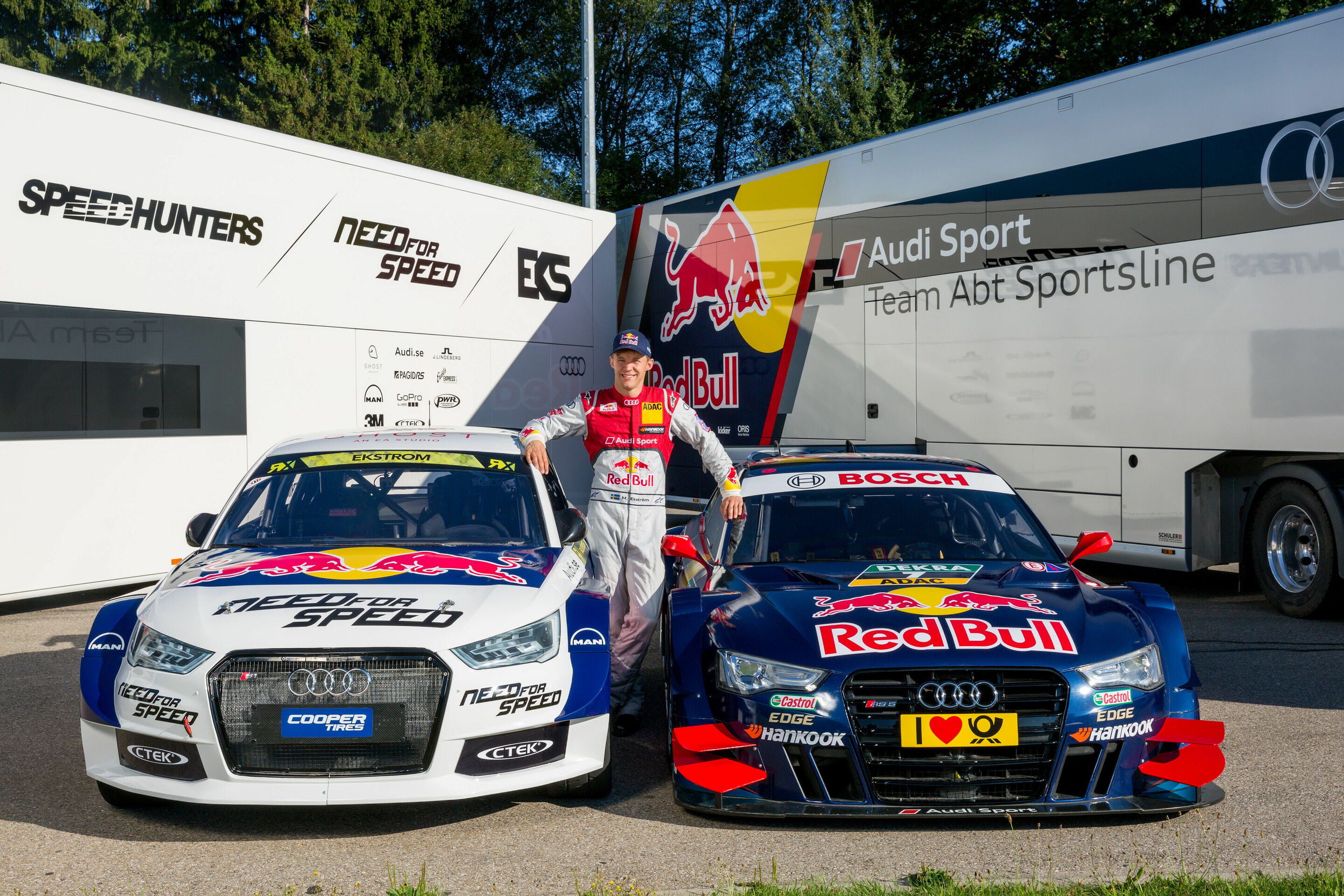 DTM 2015 Various - Mattias Ekström, Audi S1 EKS RX quattro, Red Bull Audi RS 5 DTM (2014)