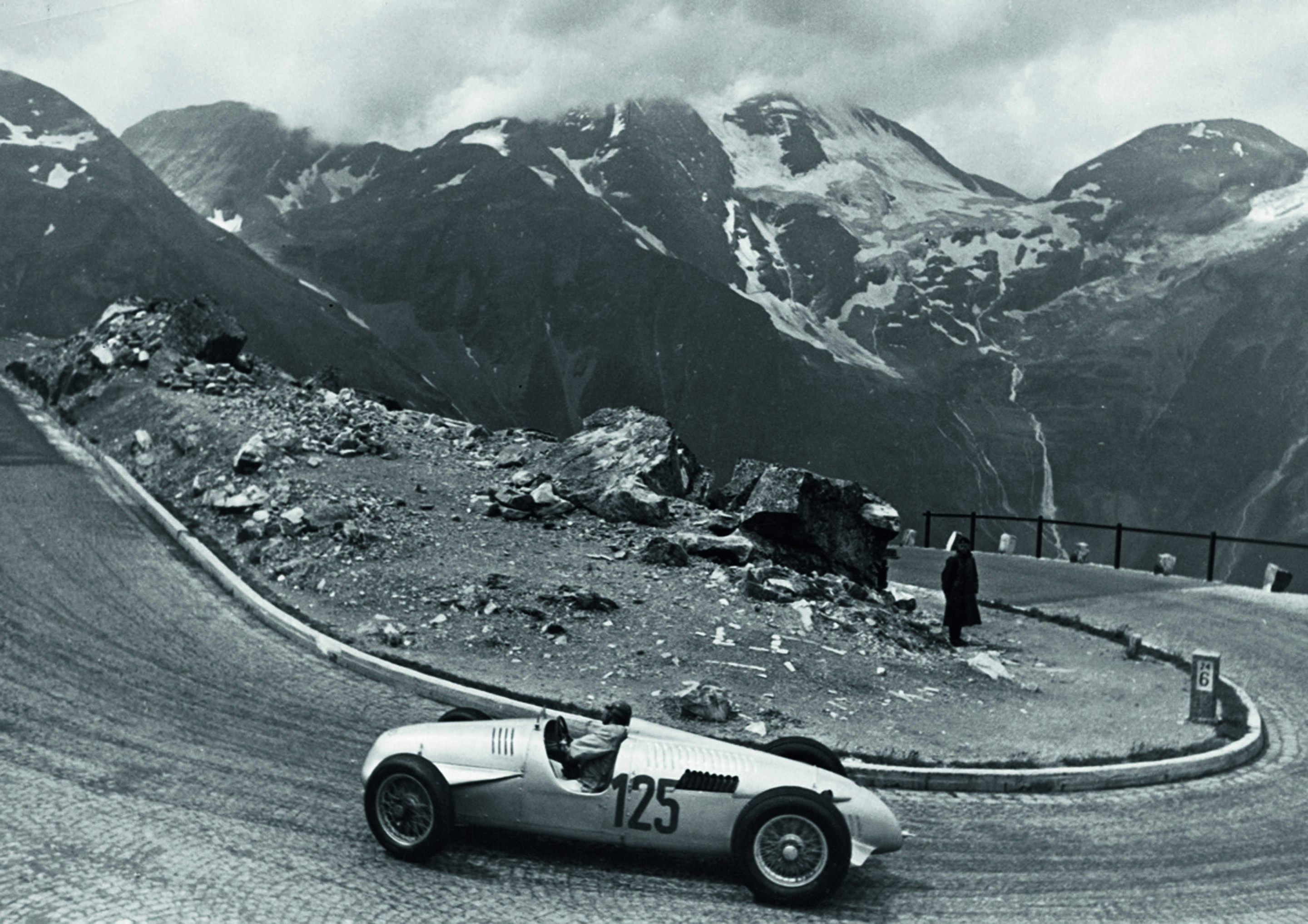 Jubiläumsmagazin Historie - Auto Union Typ C/D: Hermann-Paul Müller 1939 am Großglockner