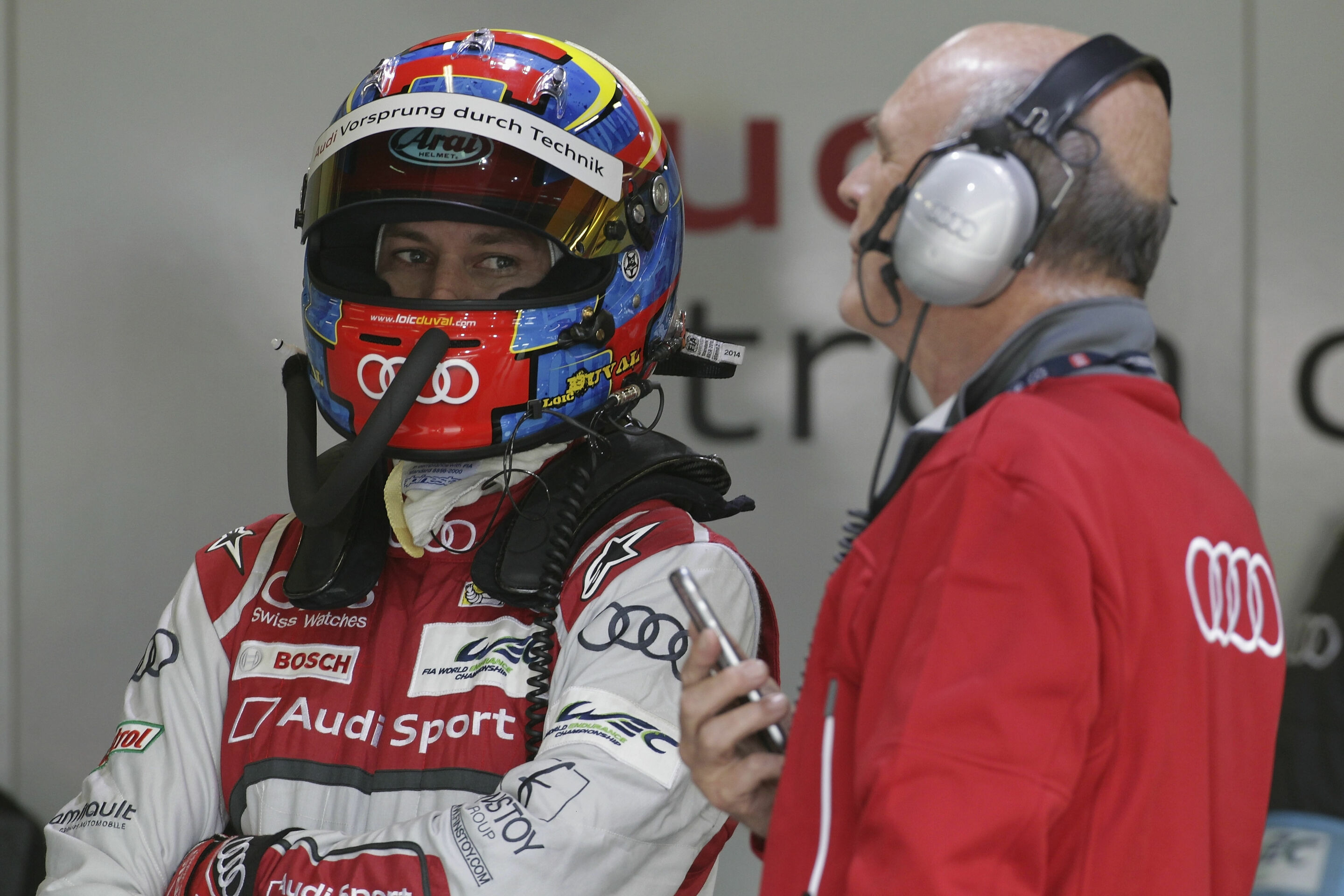 WEC Silverstone 2015 - Loïc Duval, Dr. Wolfgang Ullrich (Head of Audi Motorsport)