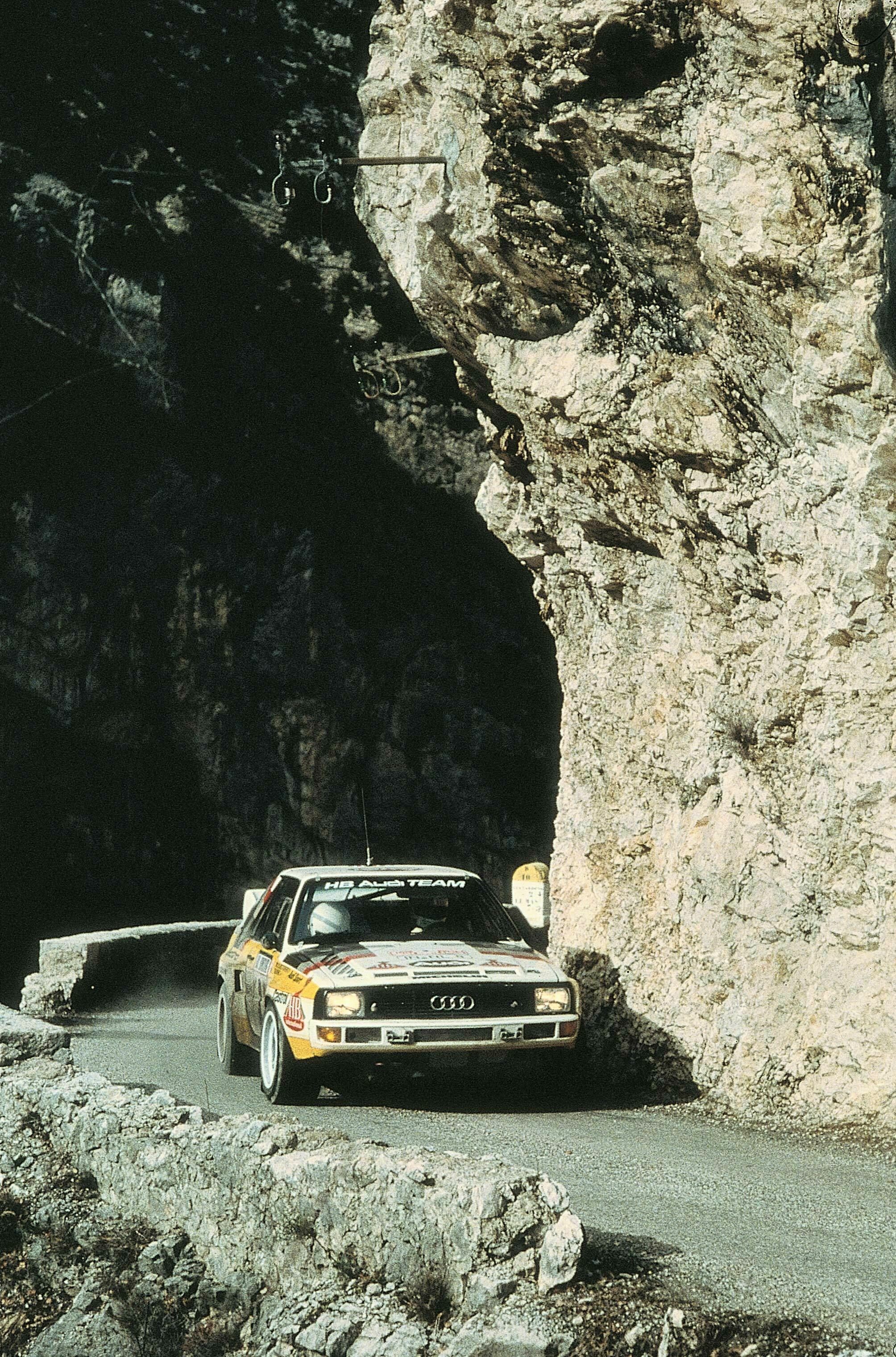 Audi Motorsport Historie - 1985: Der Audi Sport quattro bei der Rallye Monte Carlo