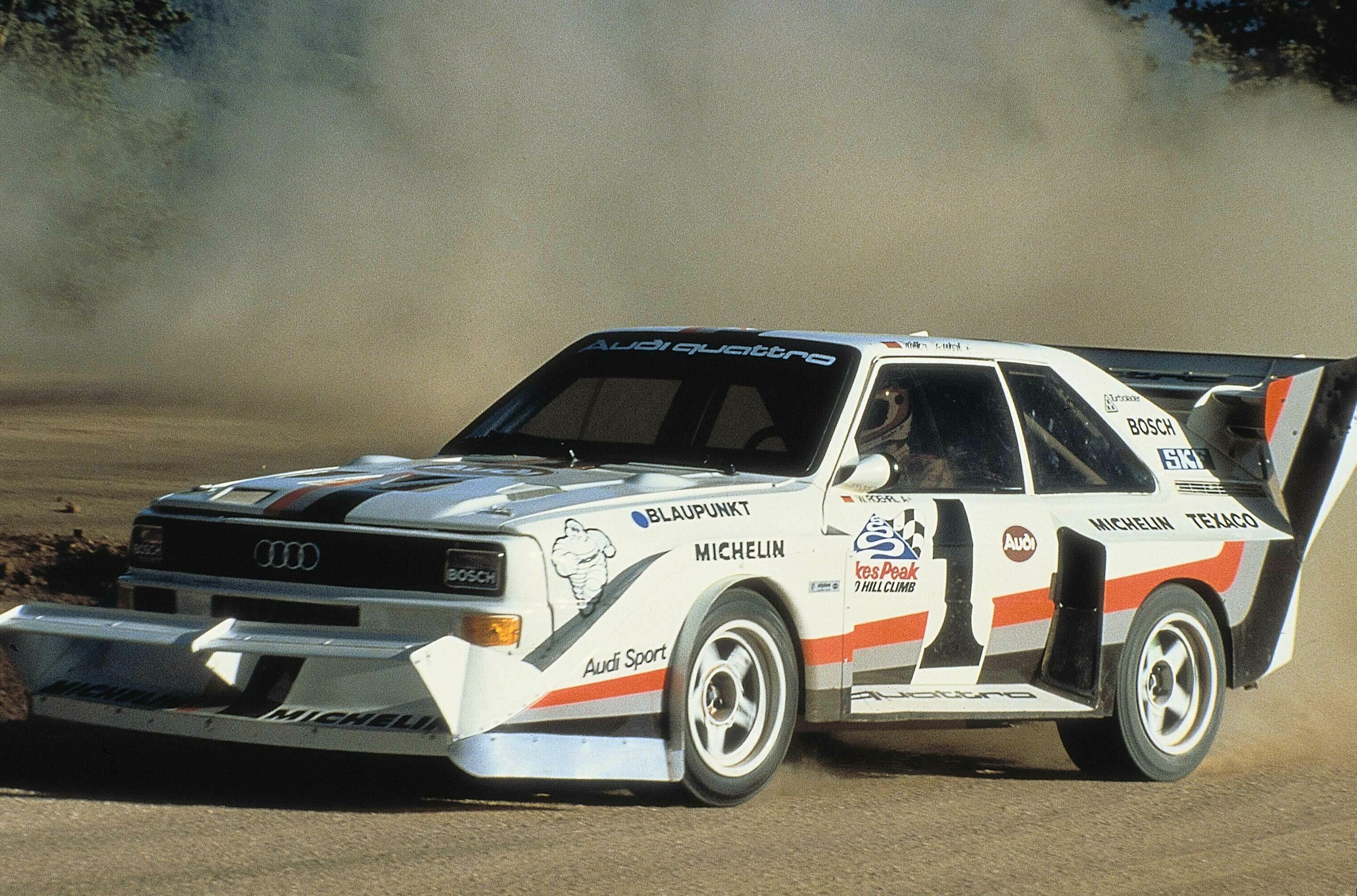 Audi Motorsport Historie - 1987: Walter Röhrl sorgt mit dem Audi Sport quattro S1 für den dritten Audi Sieg in Folge am Pikes Peak
