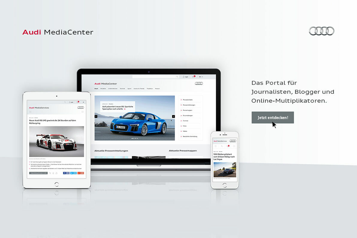 Neues Audi MediaCenter jetzt online - Das Portal für Journalisten, Blogger und Online-Multiplikatoren.