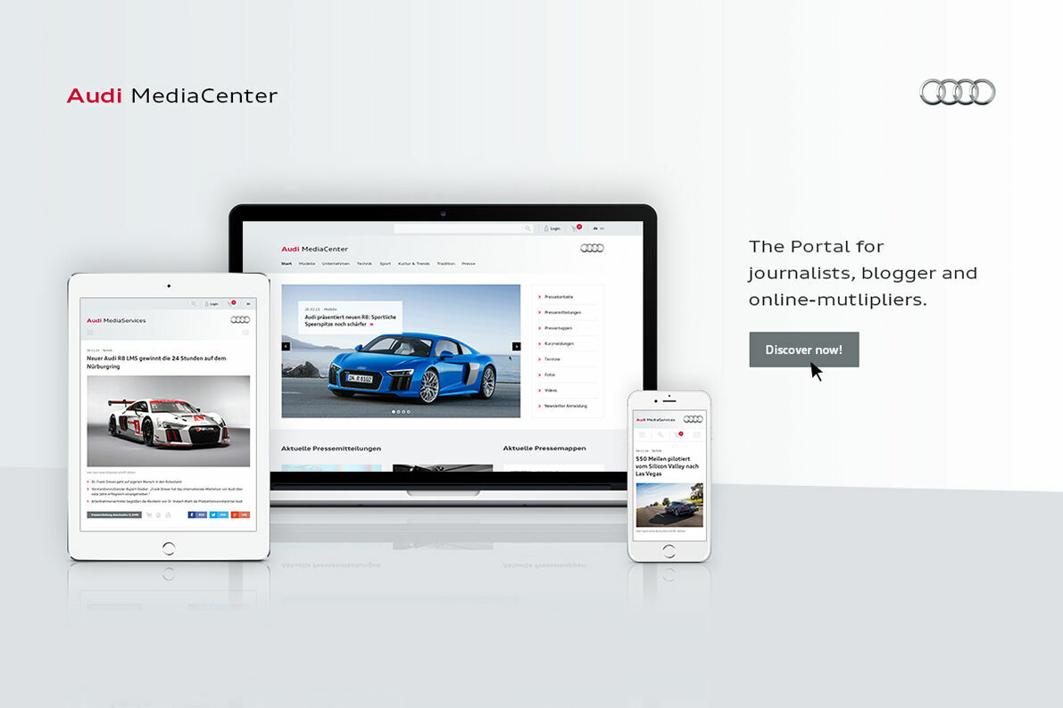 New Audi MediaCenter is now online - The Portal for journalists, blogger and online-mutlipliers.