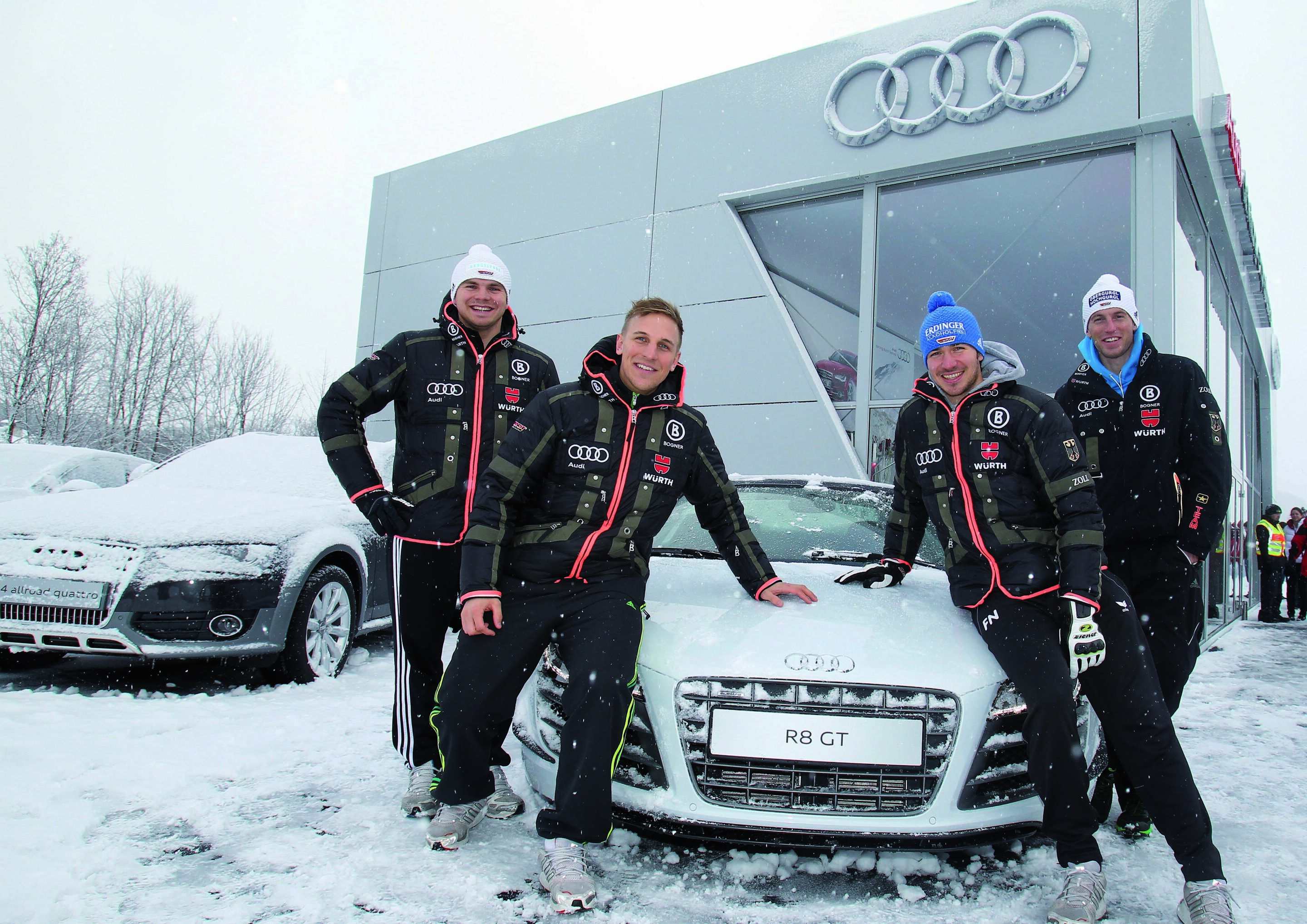 Andreas Sander, Josef Ferstl, Felix Neureuther und Fritz Dopfer
