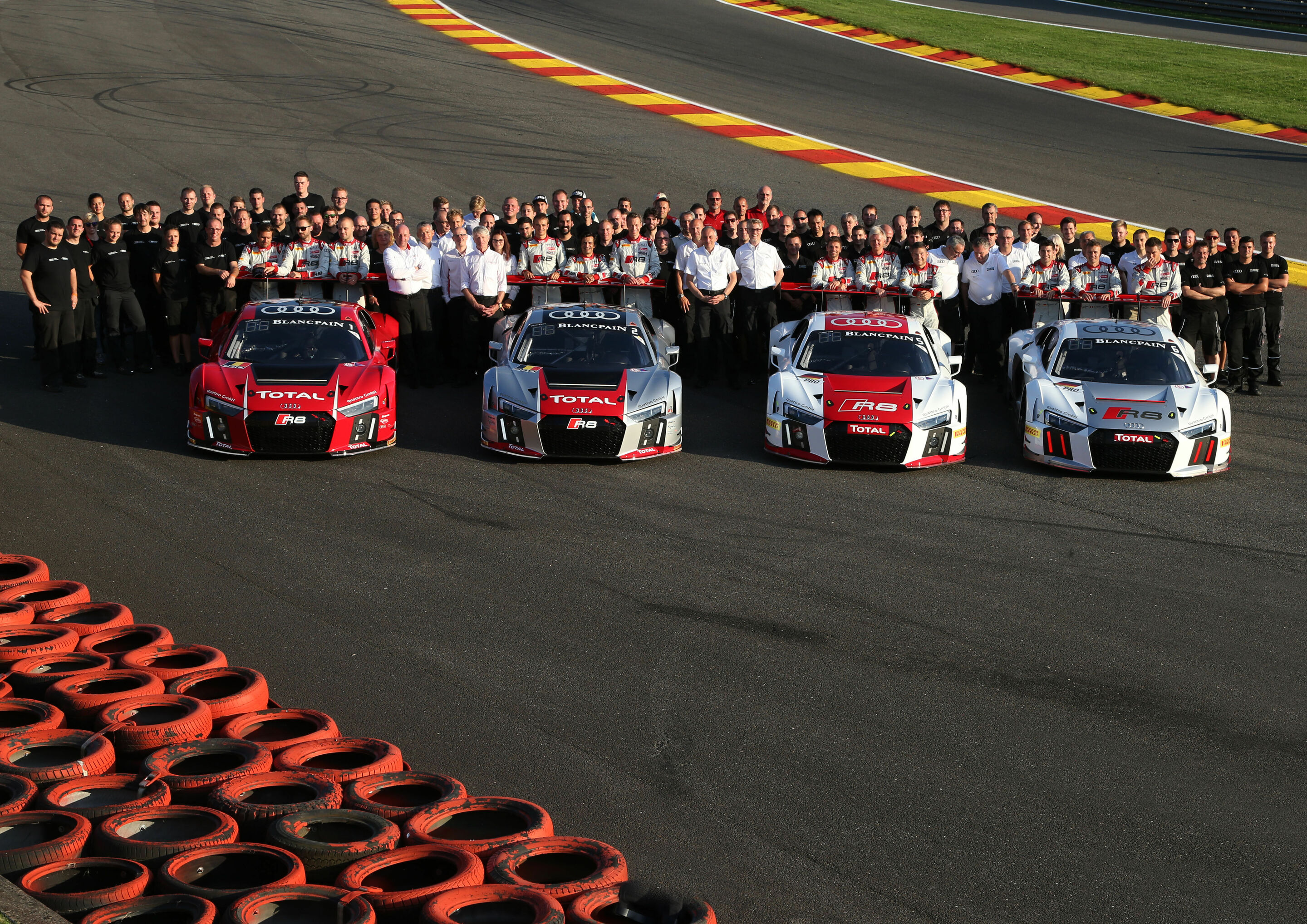 24h Spa 2015 - Audi R8 LMS #1 (Audi Sport Team WRT), René Rast/Laurens Vanthoor/Markus Winkelhock
Audi R8 LMS #2 (Audi Sport Team WRT), Nico Müller/Stéphane Ortelli/Frank Stippler
Audi R8 LMS #5 (Audi Sport Team Phoenix), Christian Mamerow/Christopher...