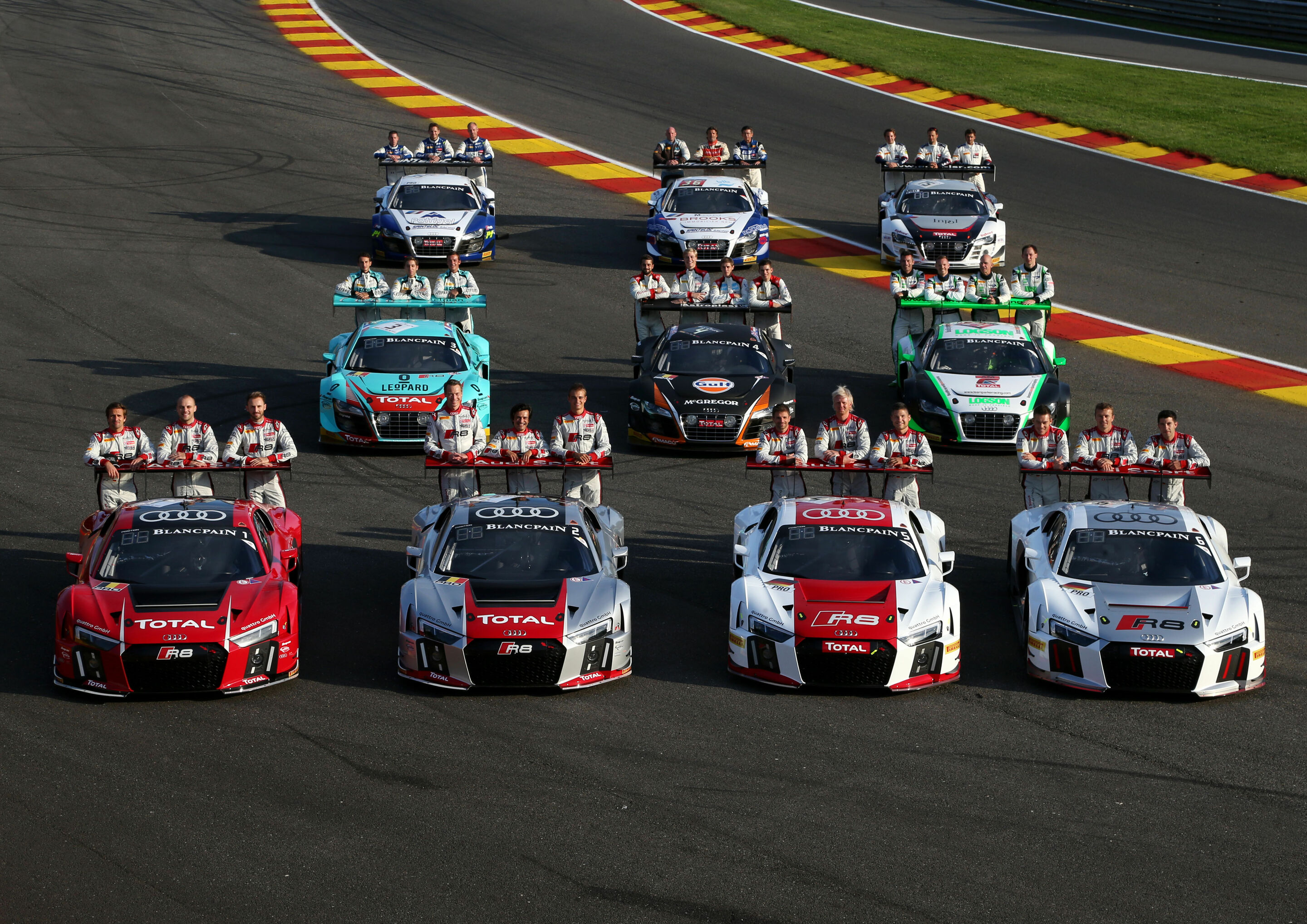 24h Spa 2015 - Audi R8 LMS #1 (Audi Sport Team WRT), René Rast/Laurens Vanthoor/Markus Winkelhock
Audi R8 LMS #2 (Audi Sport Team WRT), Nico Müller/Stéphane Ortelli/Frank Stippler
Audi R8 LMS #5 (Audi Sport Team Phoenix), Christian Mamerow/Christopher...