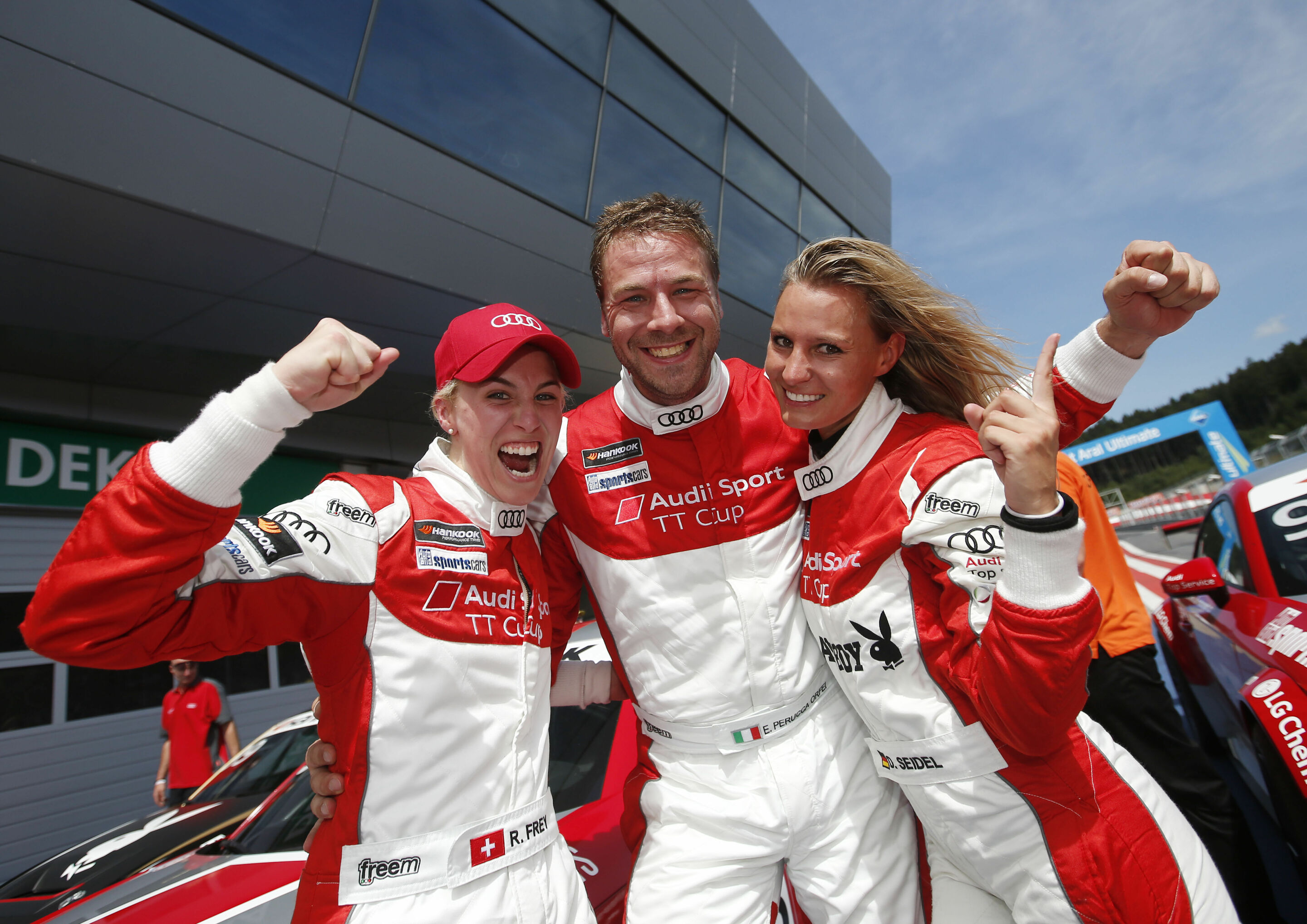 Audi Sport TT Cup Spielberg 2015 - Rahel Frey (CH), Emiliano Perucca Orfei (I), Doreen Seidel (D)