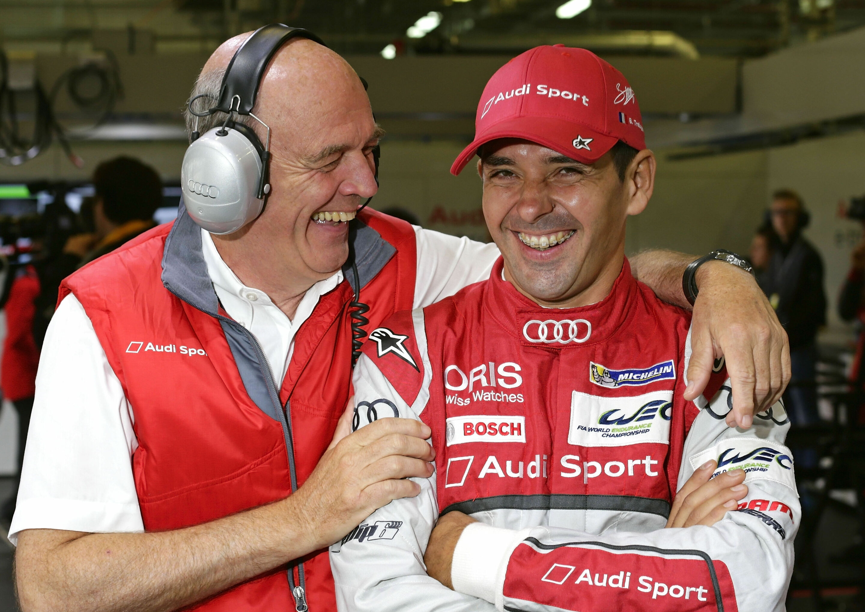 WEC Nürburgring 2015 - Dr. Wolfgang Ullrich (Audi-Motorsportchef), Benoît Tréluyer