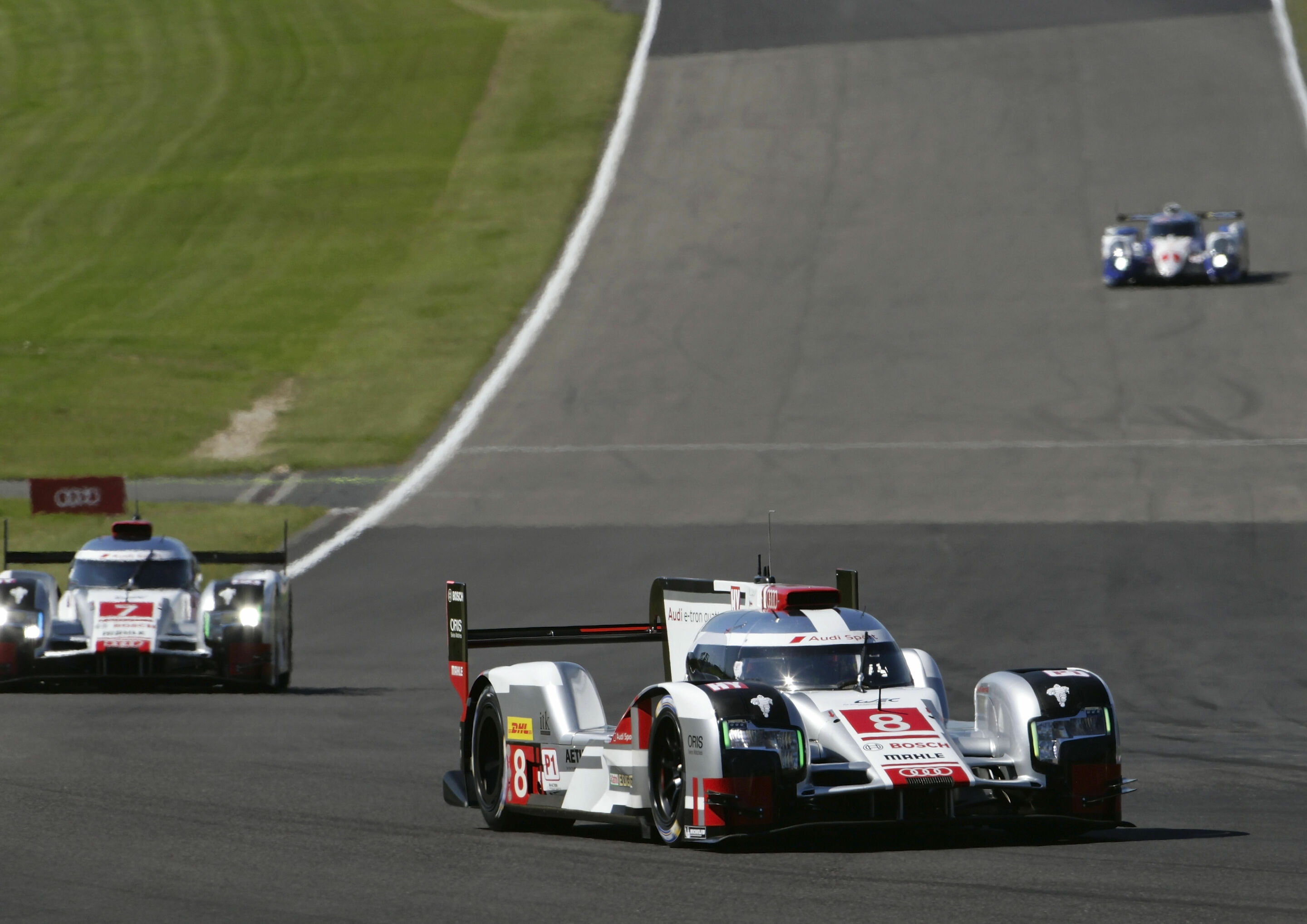 WEC Nürburgring 2015 - Audi R18 e-tron quattro #7 (Audi Sport Team Joest), Marcel Fässler, André Lotterer, Benoît Tréluyer, Audi R18 e-tron quattro #8 (Audi Sport Team Joest), Lucas di Grassi, Loïc Duval, Oliver Jarvis