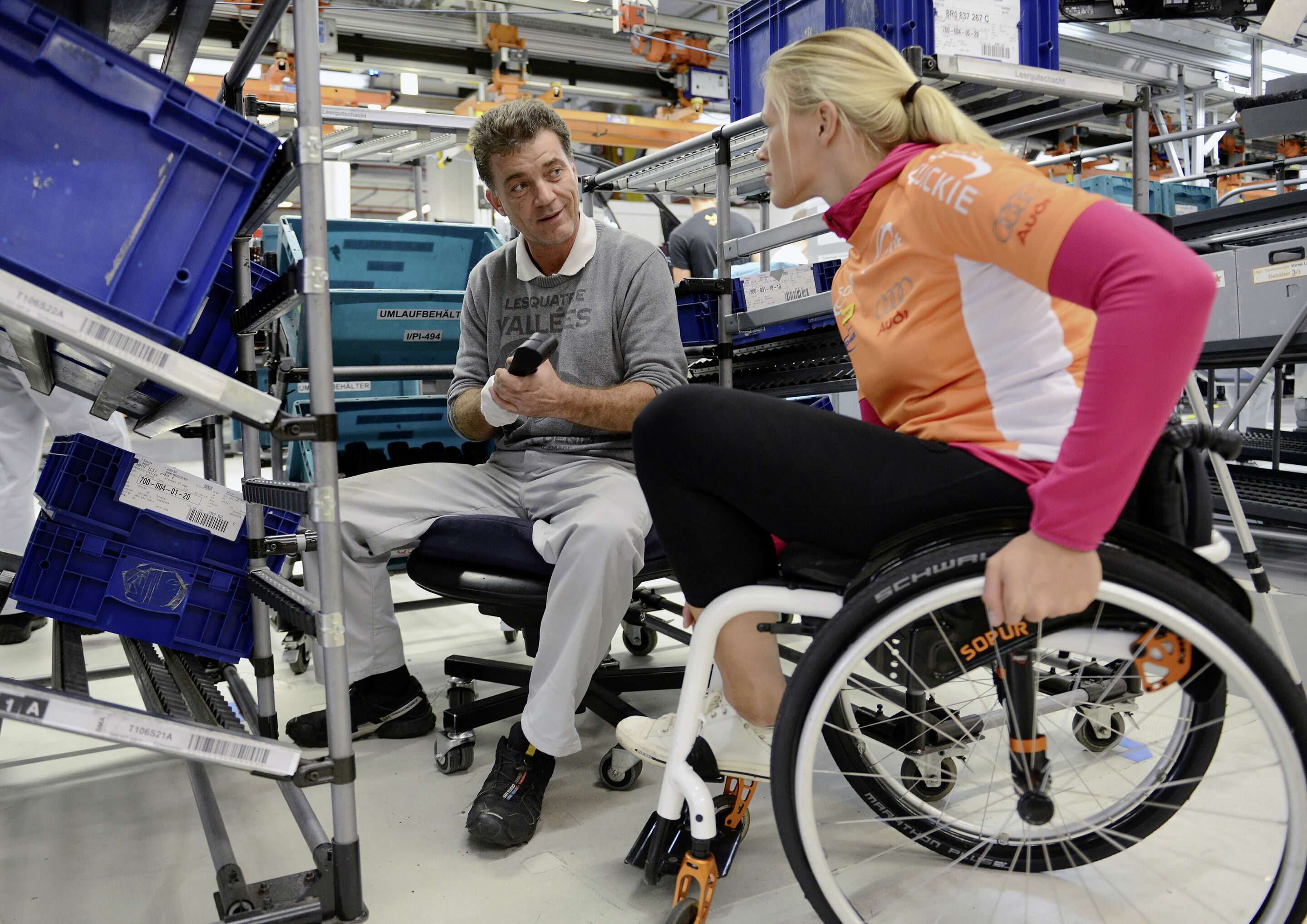 Inklusions Radtour macht Station bei Audi - Allein in den vergangenen fünf Jahren hat das Unternehmen in enger Zusammenarbeit mit dem Betriebsrat und der Schwerbehindertenvertretung rund 400 neue Arbeitsplätze für Menschen mit Handicap geschaffen. Dazu...