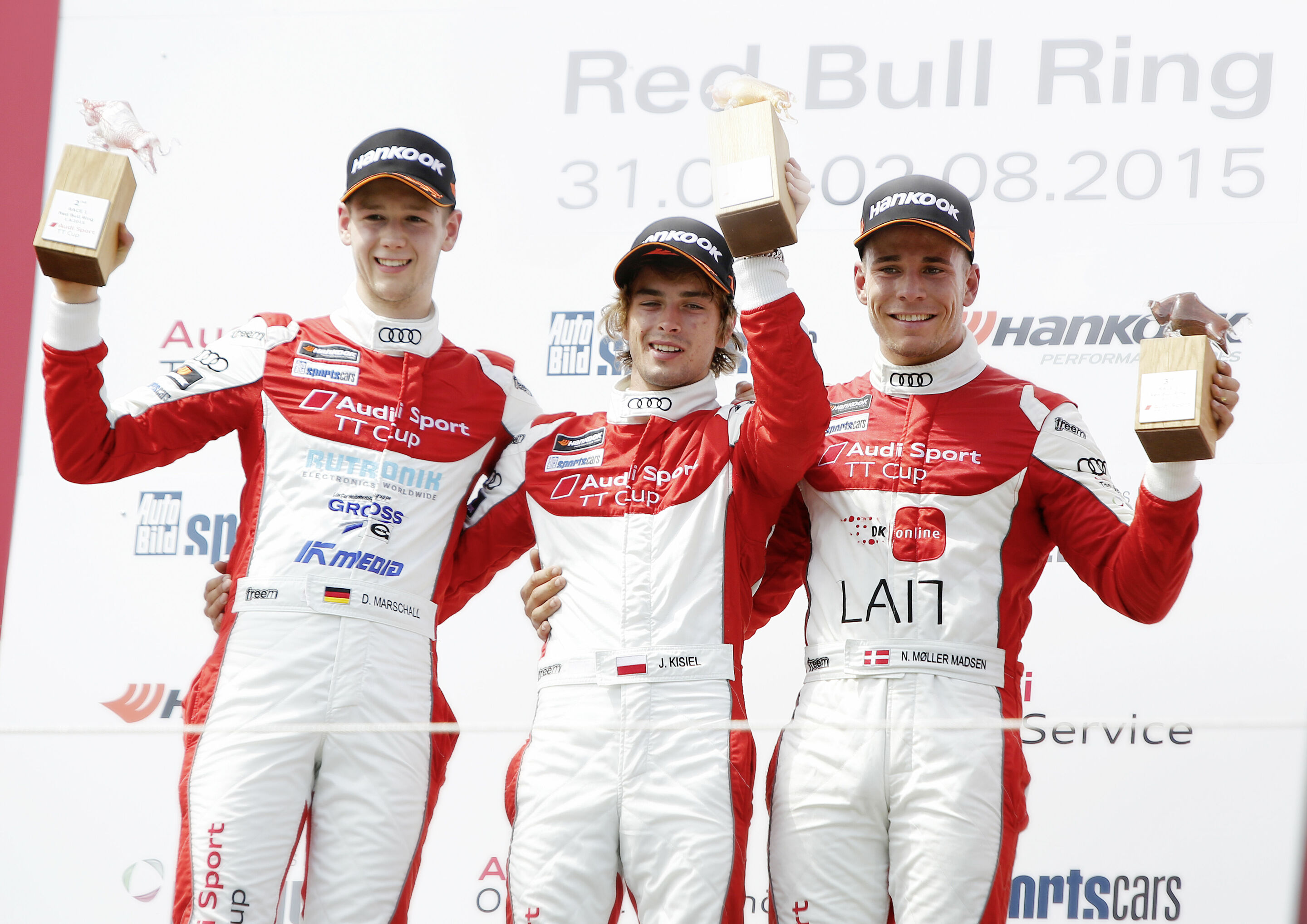 Audi Sport TT Cup, Spielberg - Dennis Marschall (D), Jan Kisiel (PL), Nicolaj Møller Madsen (DK)