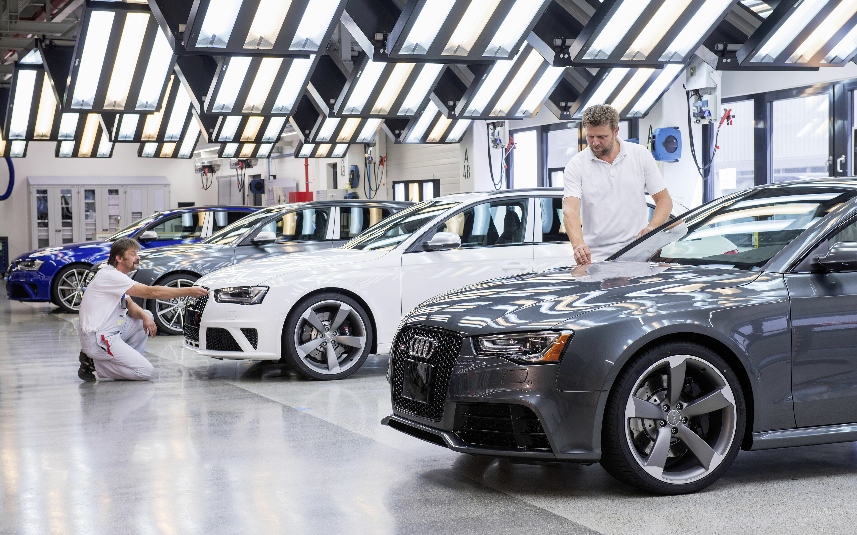Processing Building at the Audi site Ingolstadt - All RS and S models are thoroughly examined by Audi in the special finishing area, which is located in the Processing Building.