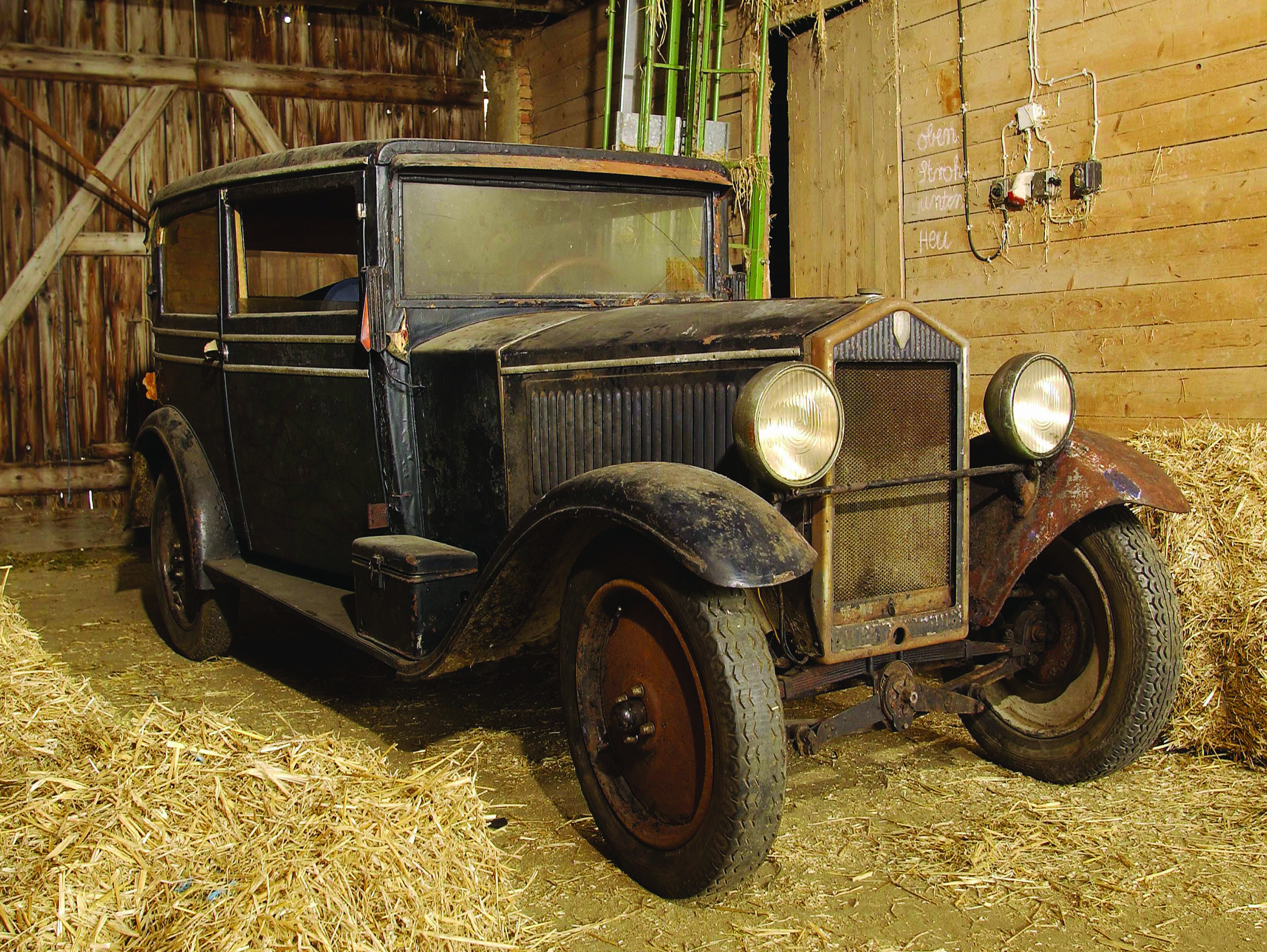 Scheunenfund: Mit dem Audi Typ P von 1931 konnte Audi Tradition ein historisches Fahrzeug erwerben, das eigentlich als verschollen galt. Der "kleine" Audi wird derzeit in Riga restauriert