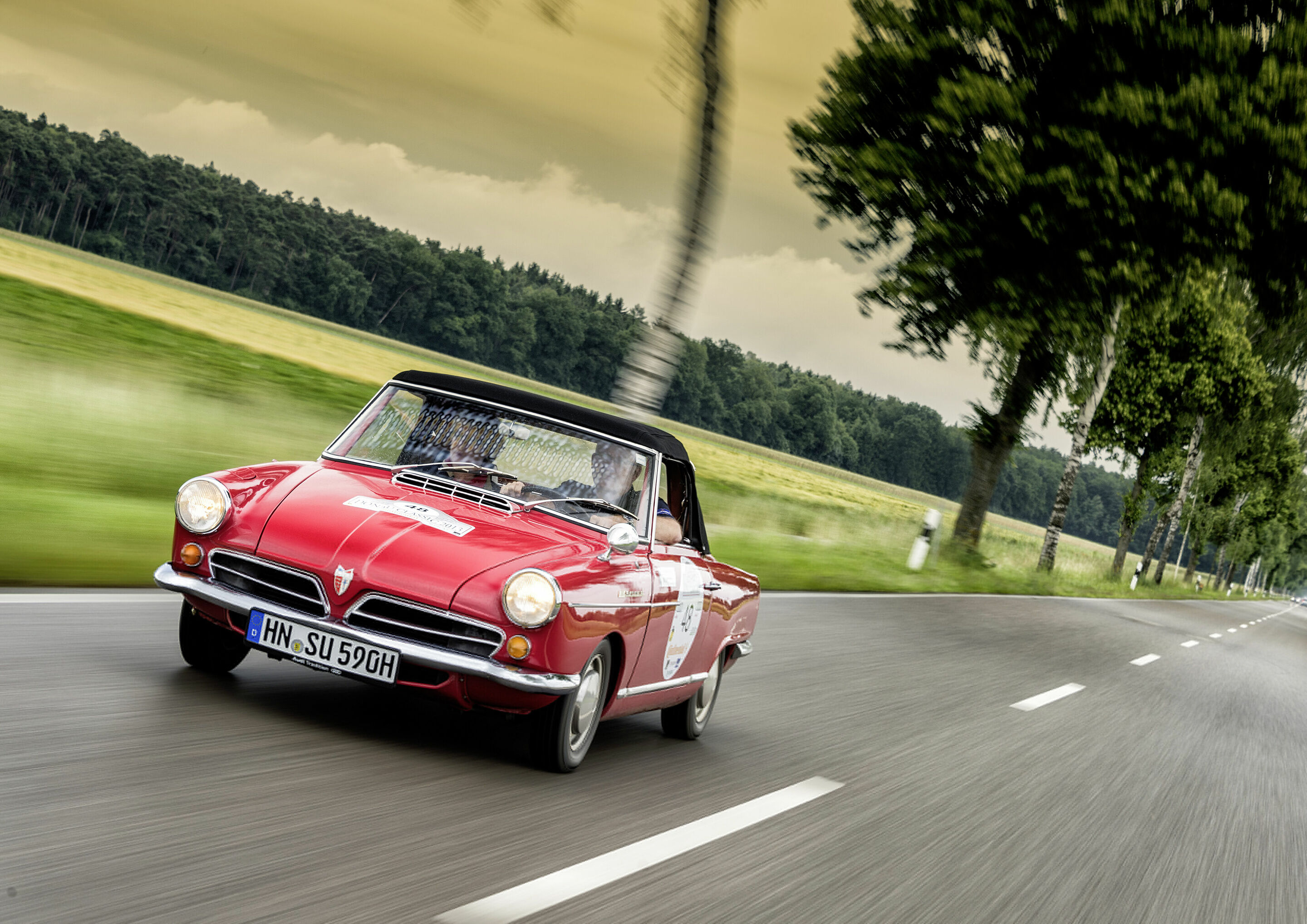Audi-Klassiker bei der Heidelberg Historic - Der NSU Wankel Spider war 1964 das erste Serien-Automobil mit Kreiskolbenmotor.