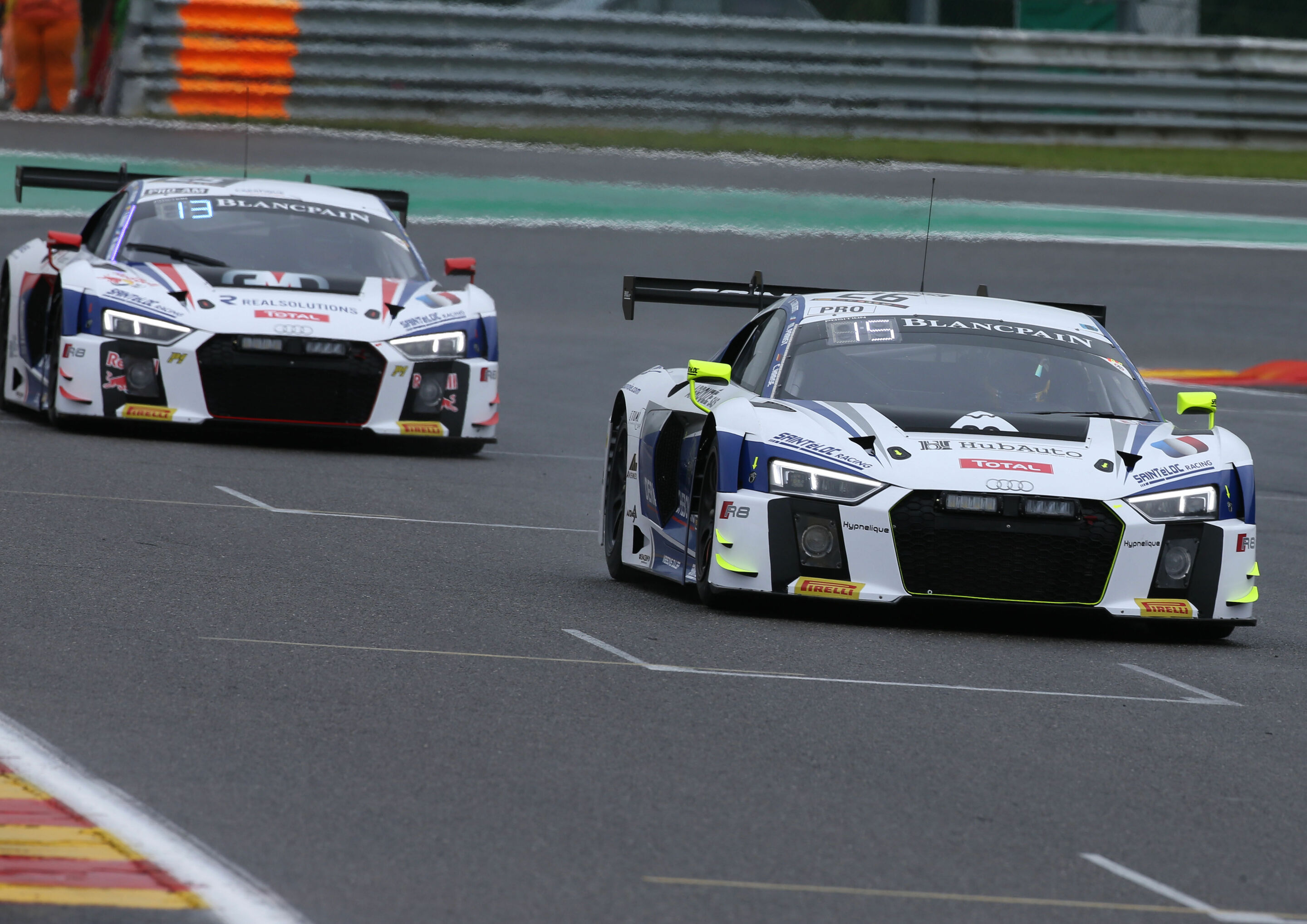 24h Spa 2016 - Audi R8 LMS #25 (Saintéloc Racing), Marco Bonanomi/Fred Bouvy/Christian Kelders/Marc Rostan Audi R8 LMS #26 (Saintéloc Racing), Grégory Guilvert/Christopher Haase/Mike Parisy