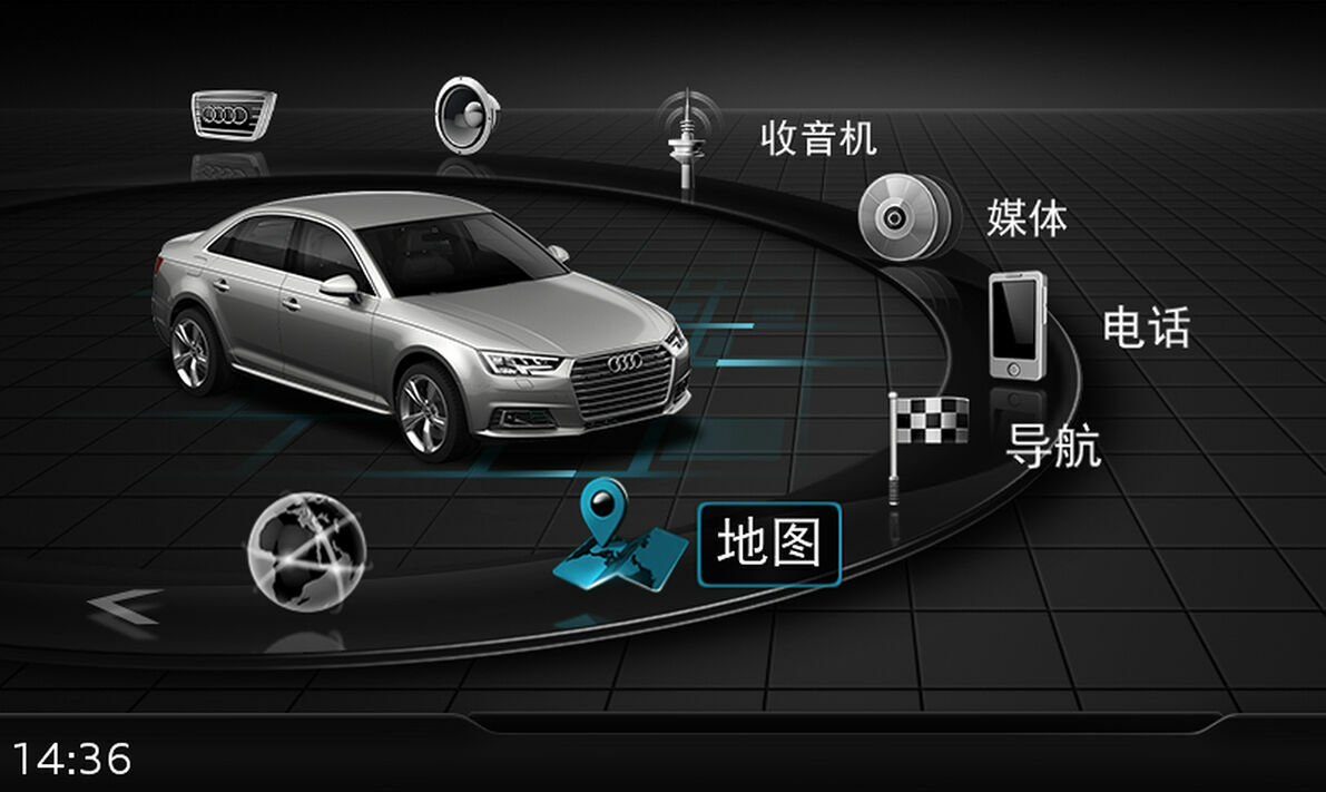 Audi strengthens partnerships with Chinese tech giants - MMI Screen of the Audi A4 L in China.
