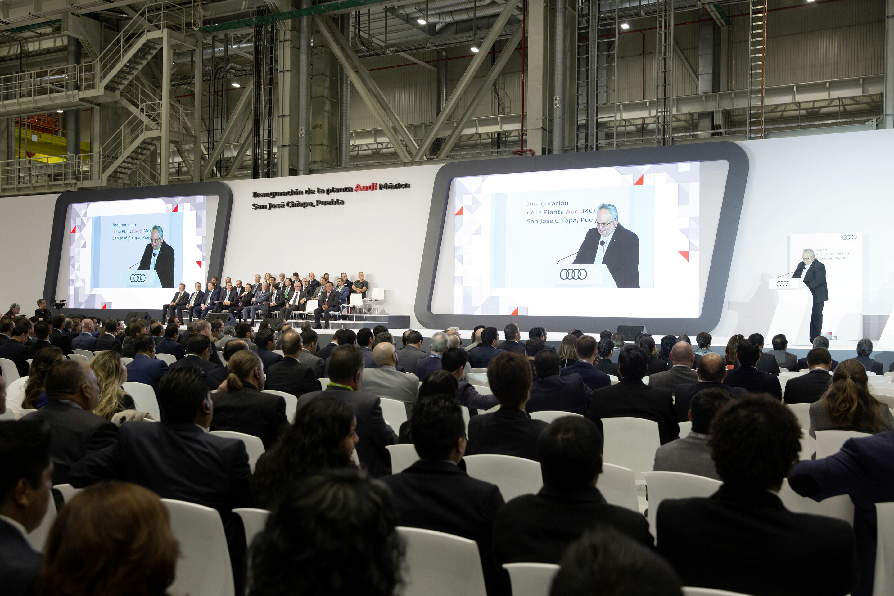 AUDI AG opens automobile plant in Mexico - Audi Mexiko: Alfons Dintner, CEO of Audi México, during the inauguration event in the plant in San José Chiapa. © AUDI AG
