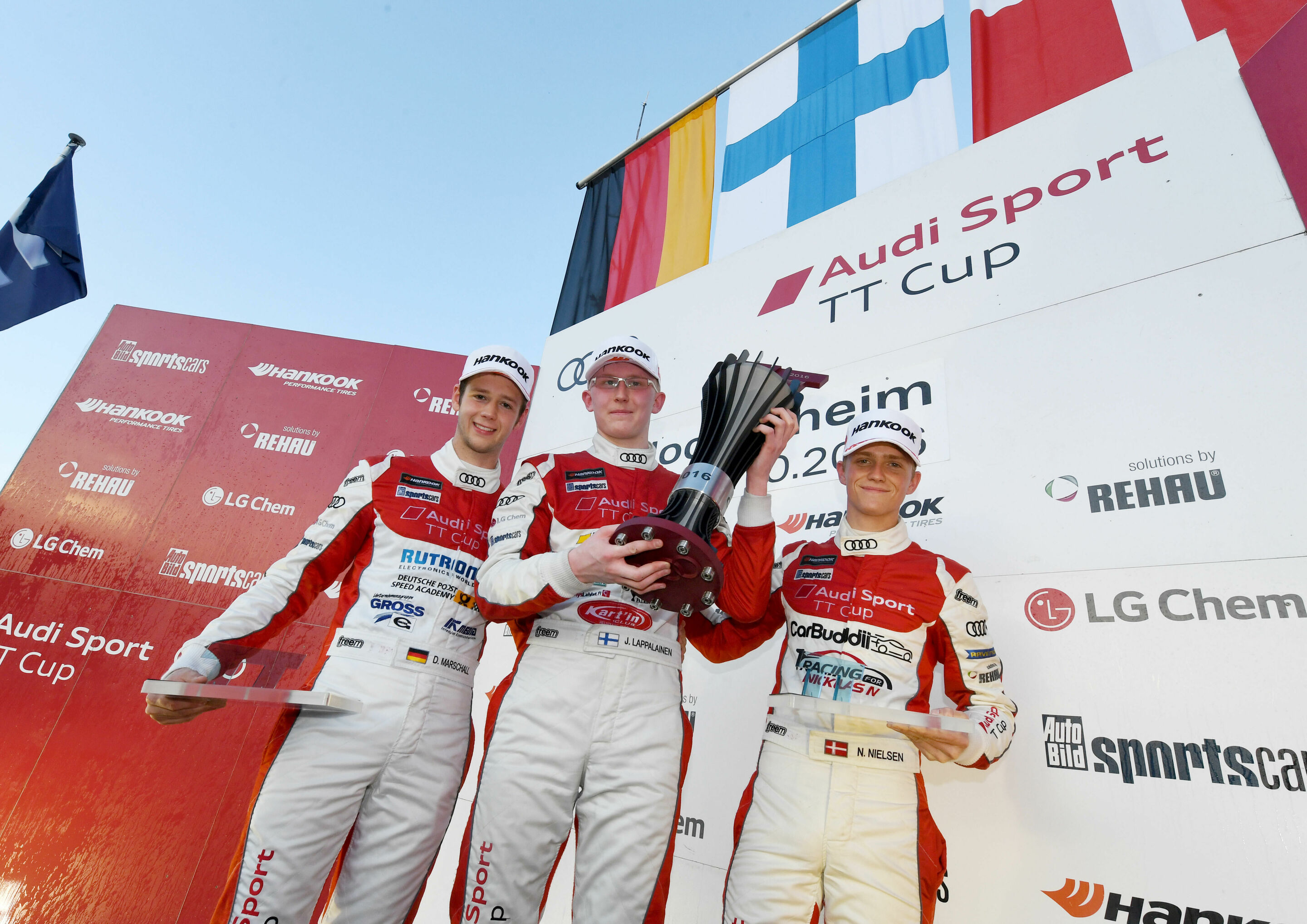 Audi Sport TT Cup, Finale Hockenheim 2016 - Dennis Marschall (D), Joonas Lappalainen (FIN), Nicklas Nielsen (DK)