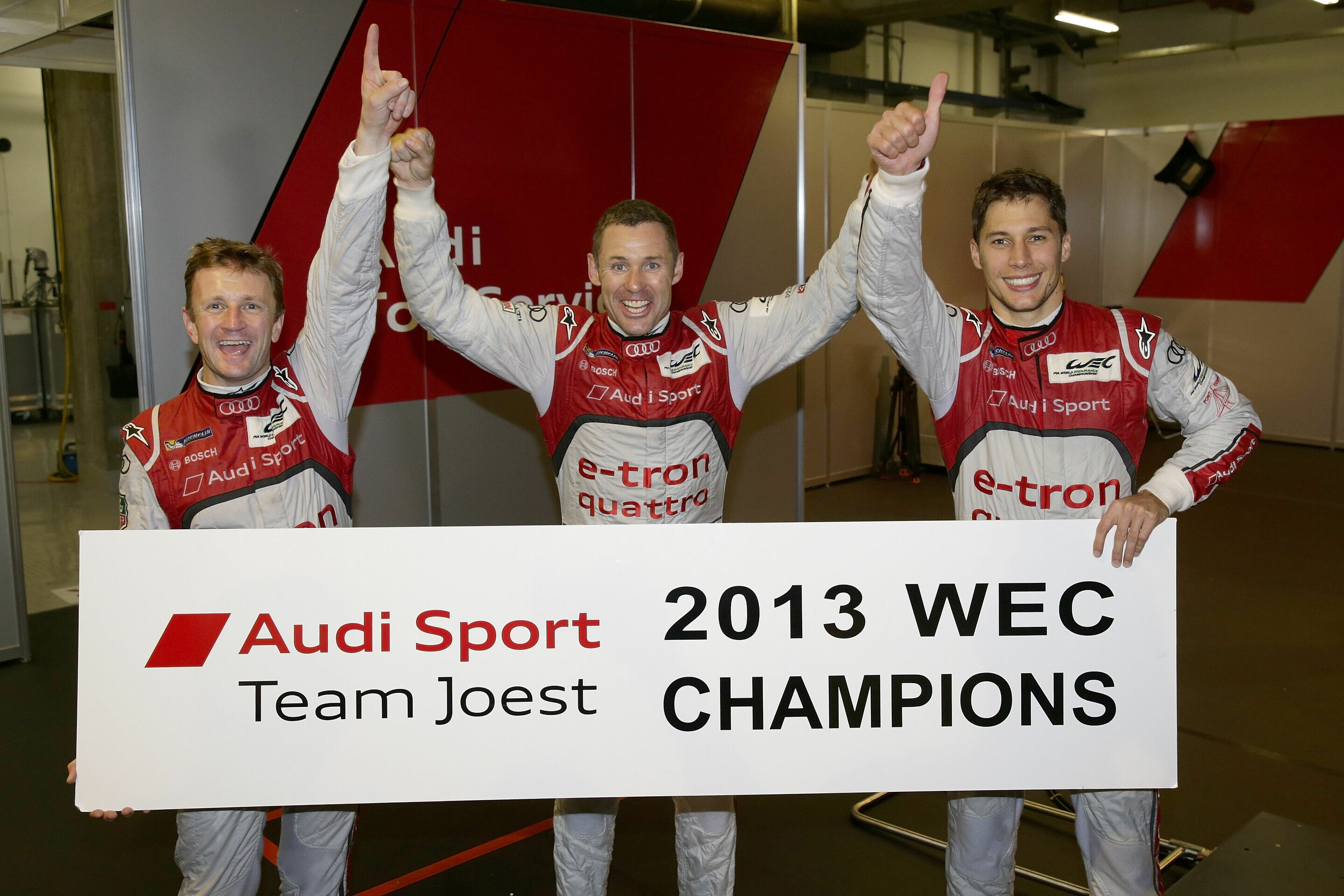 FIA WEC Shanghai 2013 - Allan McNish (GB), Tom Kristensen (DK), Loïc Duval (F), FIA-WEC-Weltmeister 2013