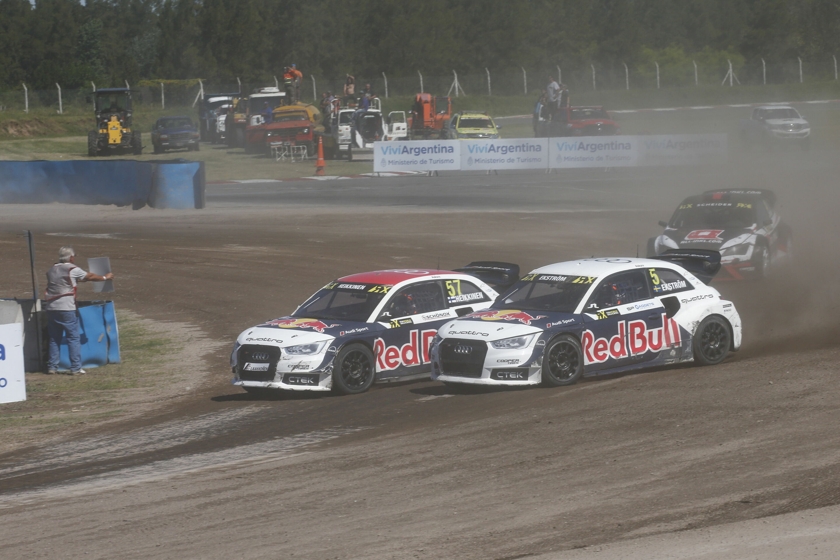 FIA-Rallycross-Weltmeisterschaft, Finale Argentinien - Toomas Heikkinen (Audi S1 EKS RX quattro), Mattias Ekström (Audi S1 EKS RX quattro)