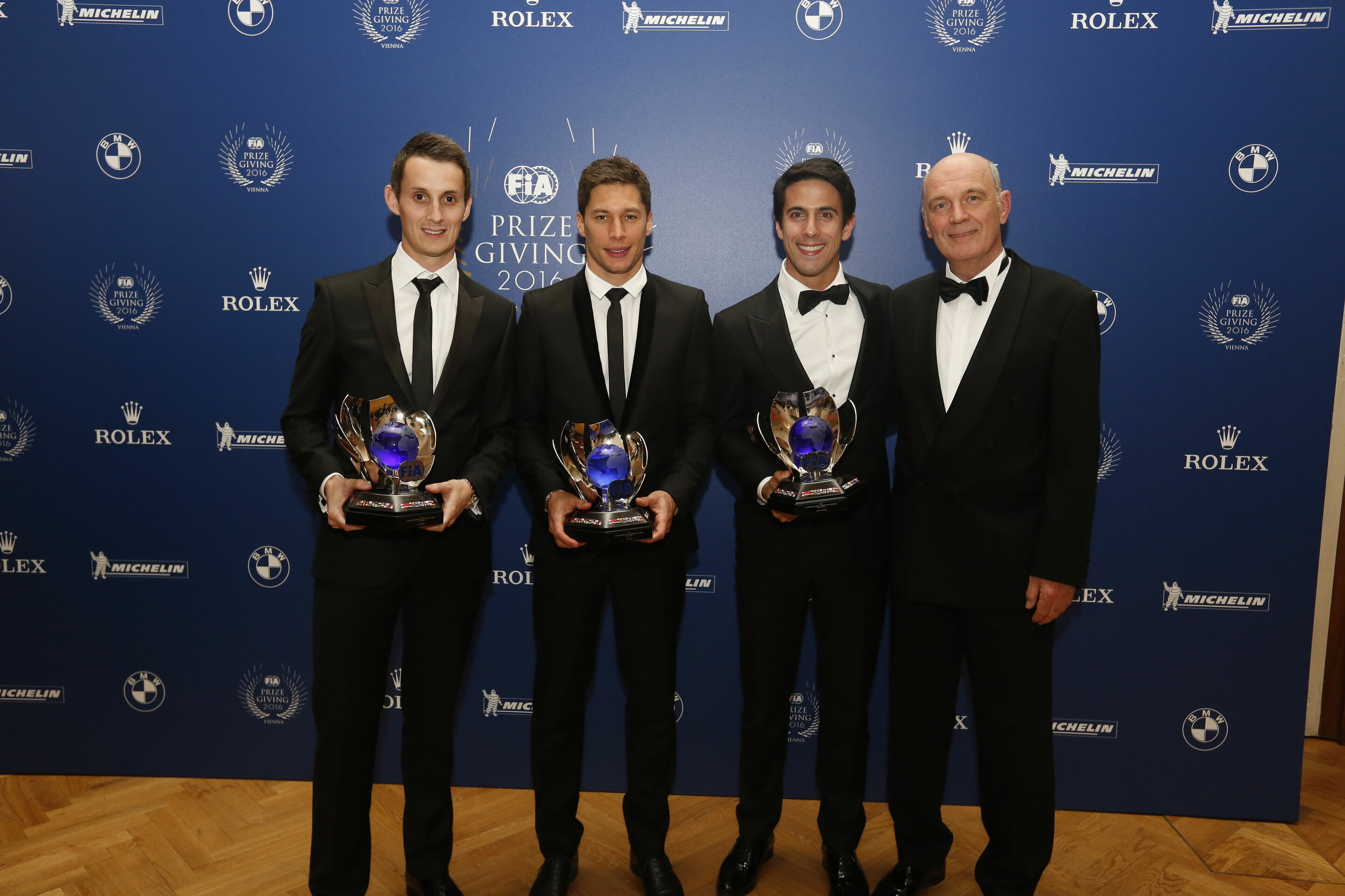 FIA Gala 2016 - Oliver Jarvis, Loïc Duval, Lucas di Grassi, Dr. Wolfgang Ullrich
