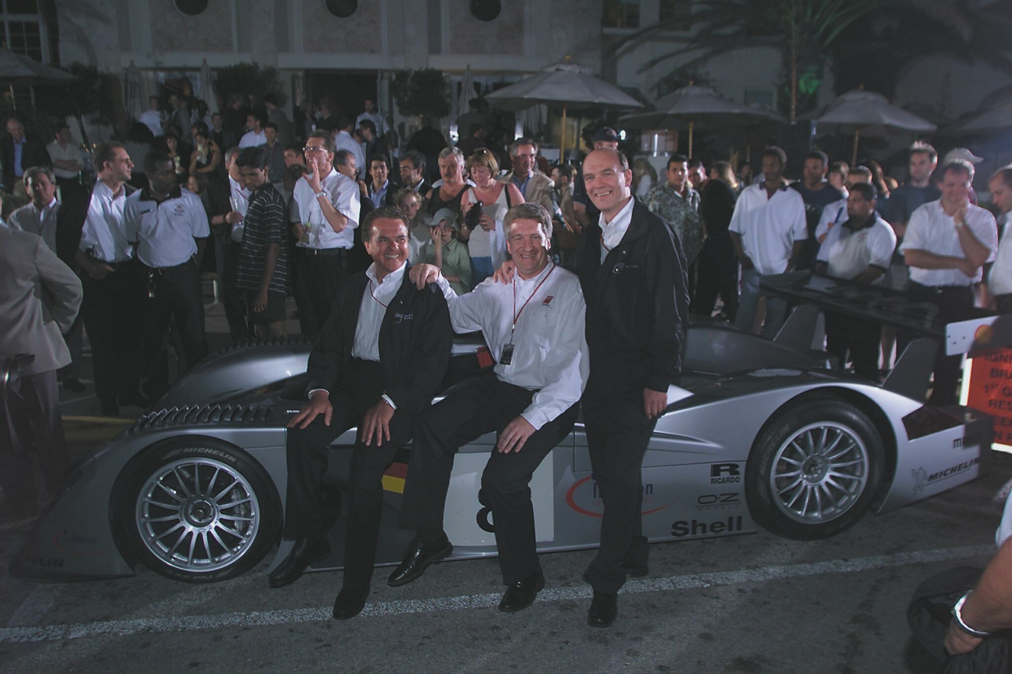 ALMS 2000 - Reinhold Joest, Len Hunt, Wolfgang Ullrich at the Audi R8 presentation in Miami