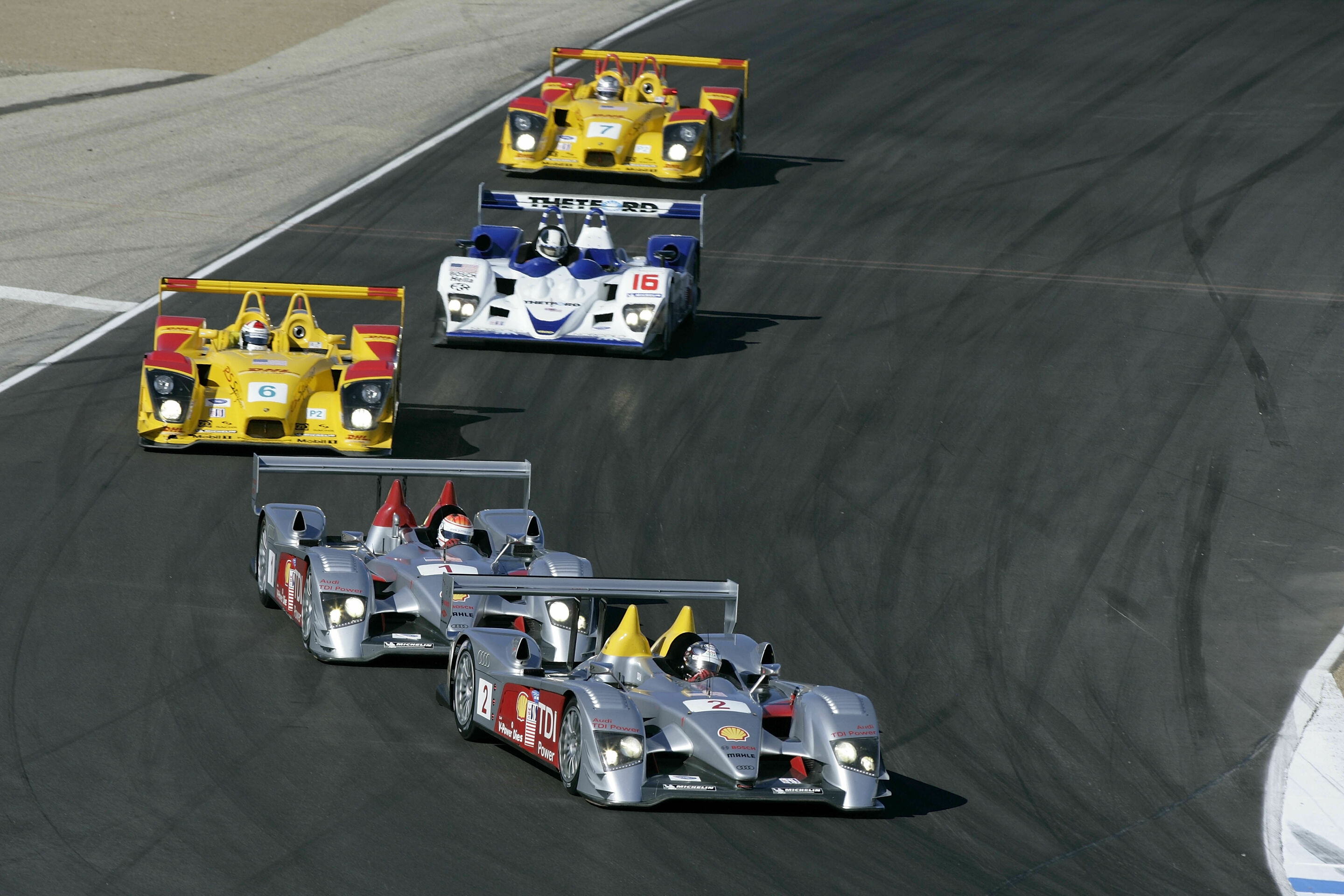 ALMS Laguna Seca 2006 - Audi R10 TDI #2 (Audi Sport North America), Dindo Capello; Audi R10 TDI #1 (Audi Sport North America), Emanuele Pirro