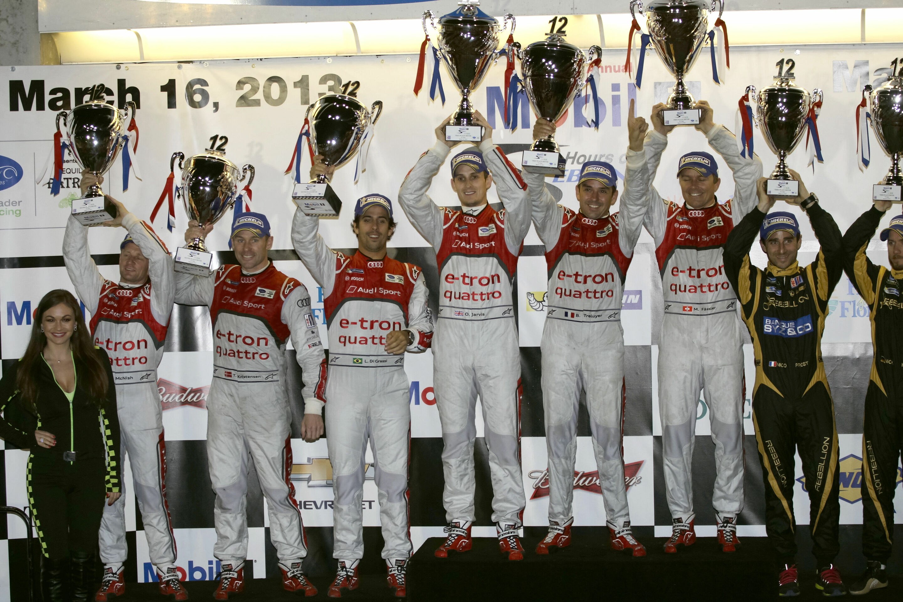 12h Sebring 2013 - Allan McNish, Tom Kristensen, Lucas di Grassi, Oliver Jarvis, Benoît Tréluyer, Marcel Fässler