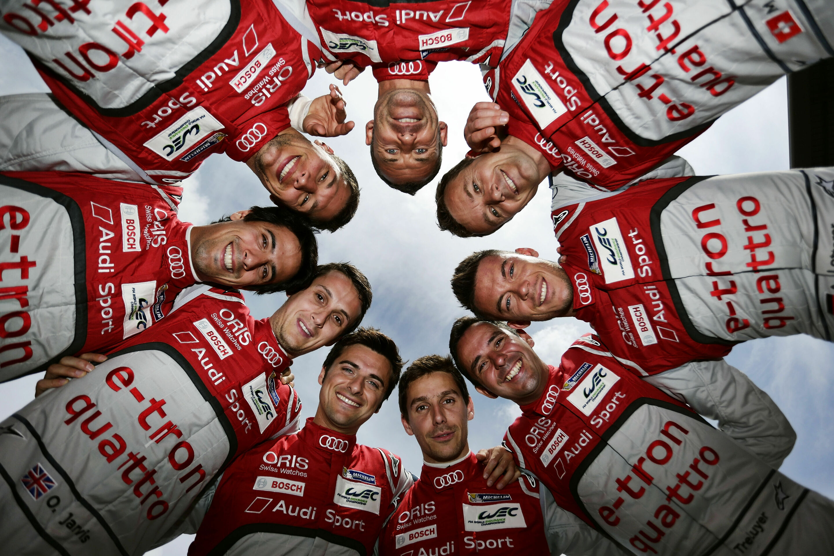 24h Le Mans 2014 - Benoît Tréluyer, Filipe Albuquerque, Marco Bonanomi, Oliver Jarvis, Lucas di Grassi, Loïc Duval, Tom Kristensen, Marcel Fässler, André Lotterer
