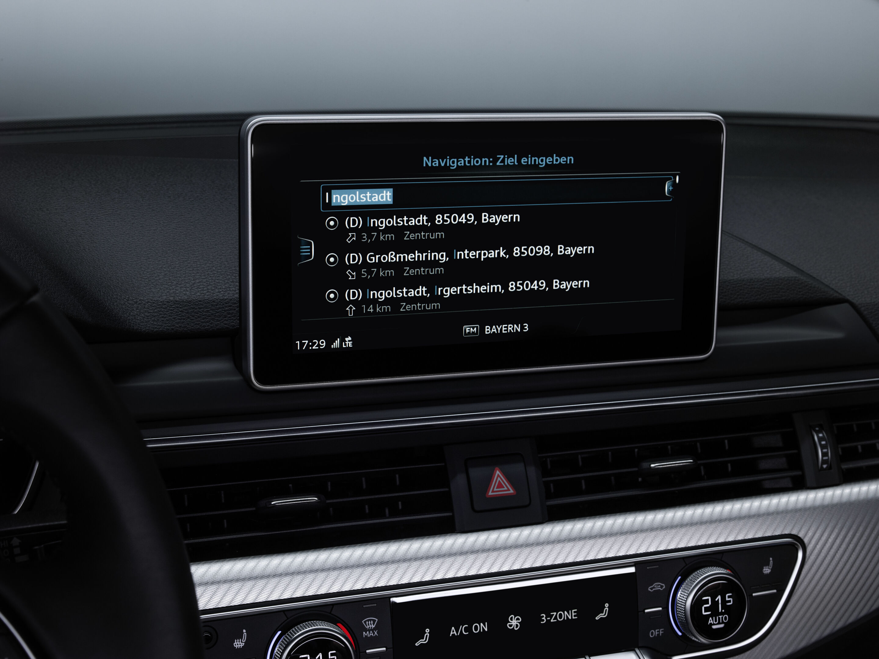 Free-text search / Audi MMI search - Audi MMI search generally responds to searches after just a few letters have been input.