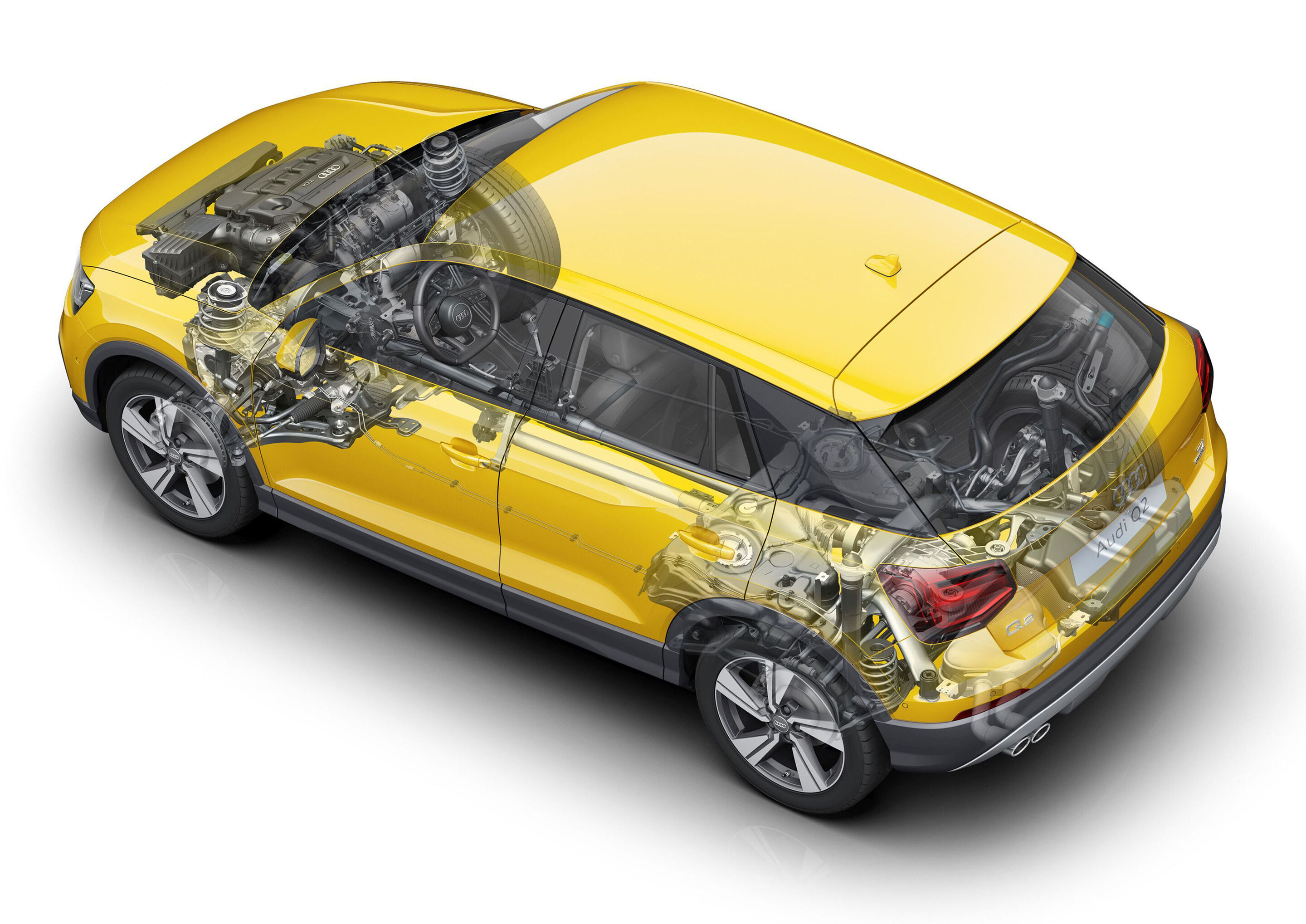 Illustration - Audi Q2 - quattro drivetrain with electro-hydraulic multi-plate clutch