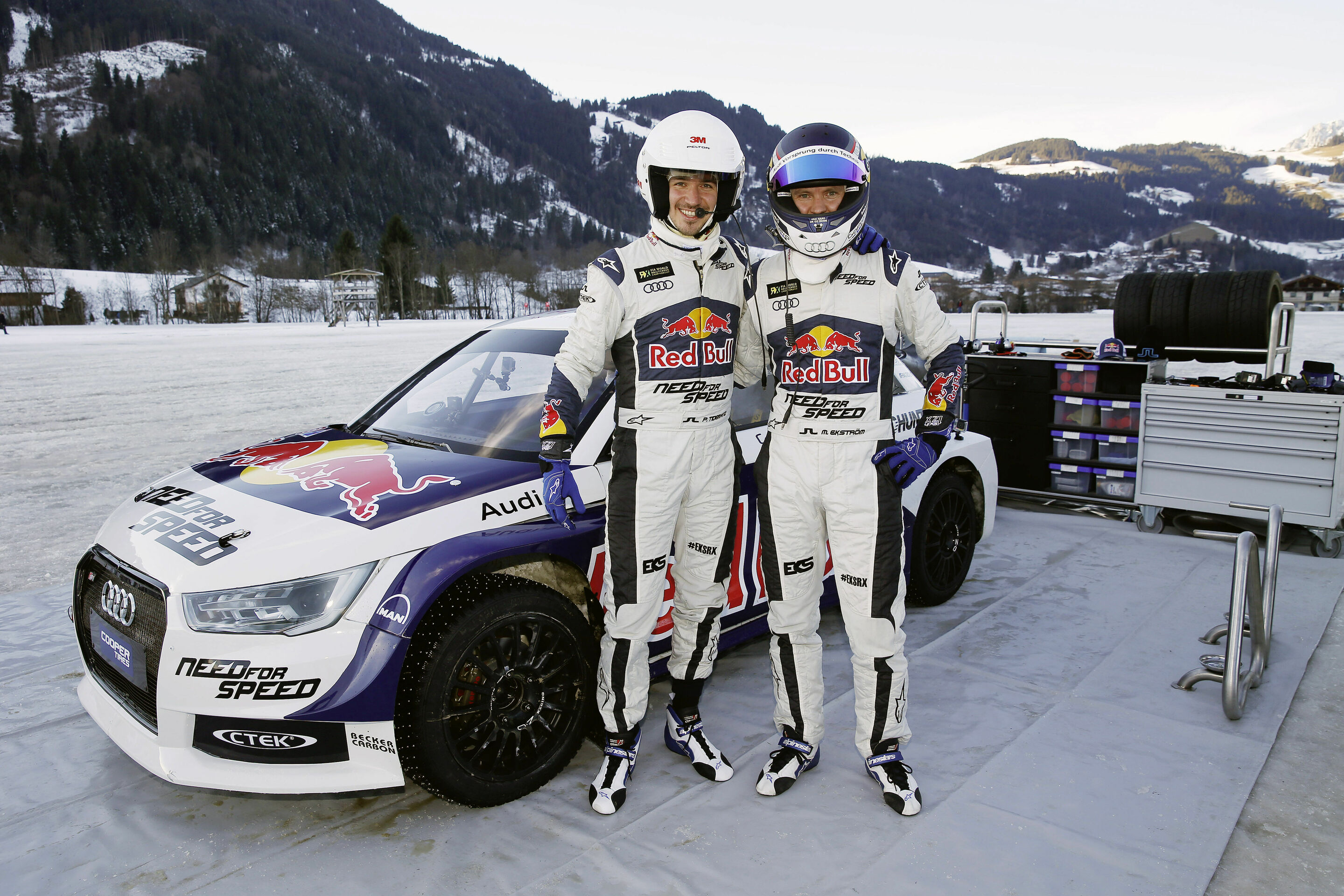 Audi driver Ekström takes Neureuther for a ride on ice - Felix Neureuther, Mattias Ekström