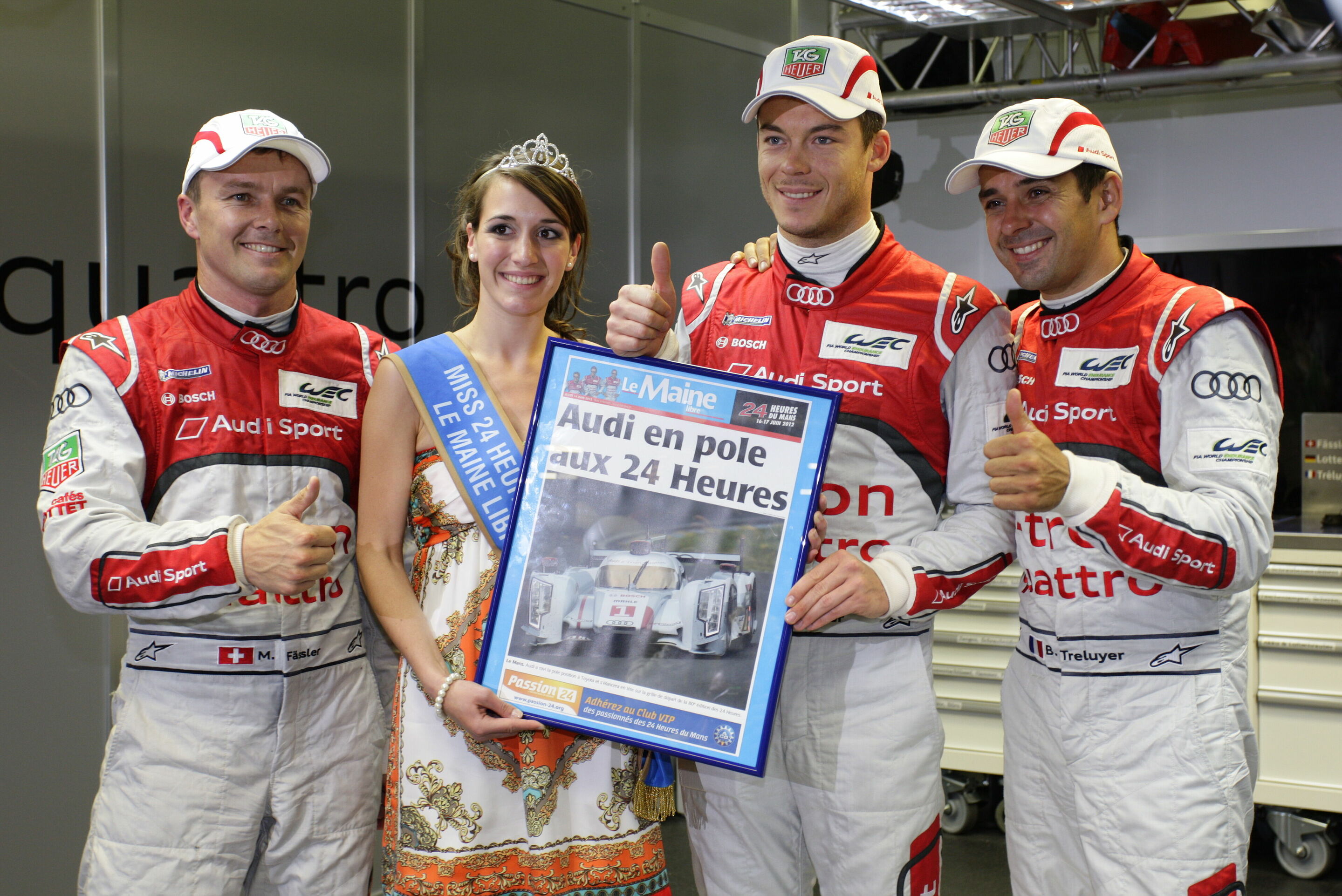 WEC 2012 - Marcel Fässler (CH), André Lotterer (D), Benoît Tréluyer (F) mit Miss 24h Le Mans