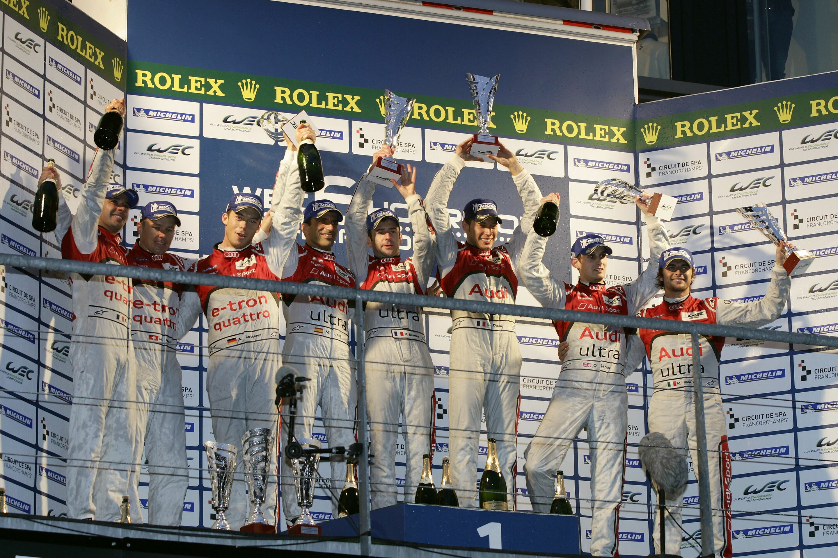 WEC 2012 - Dindo Capello (I), Tom Kristensen (DK), Allan McNish(GB), Marcel Fässler (CH), André Lotterer (D), Benoît Tréluyer (F), Romain Dumas (F), Loïc Duval (F), Marc Gené (E), Marco Bonanomi (I), Oliver Jarvis (GB)