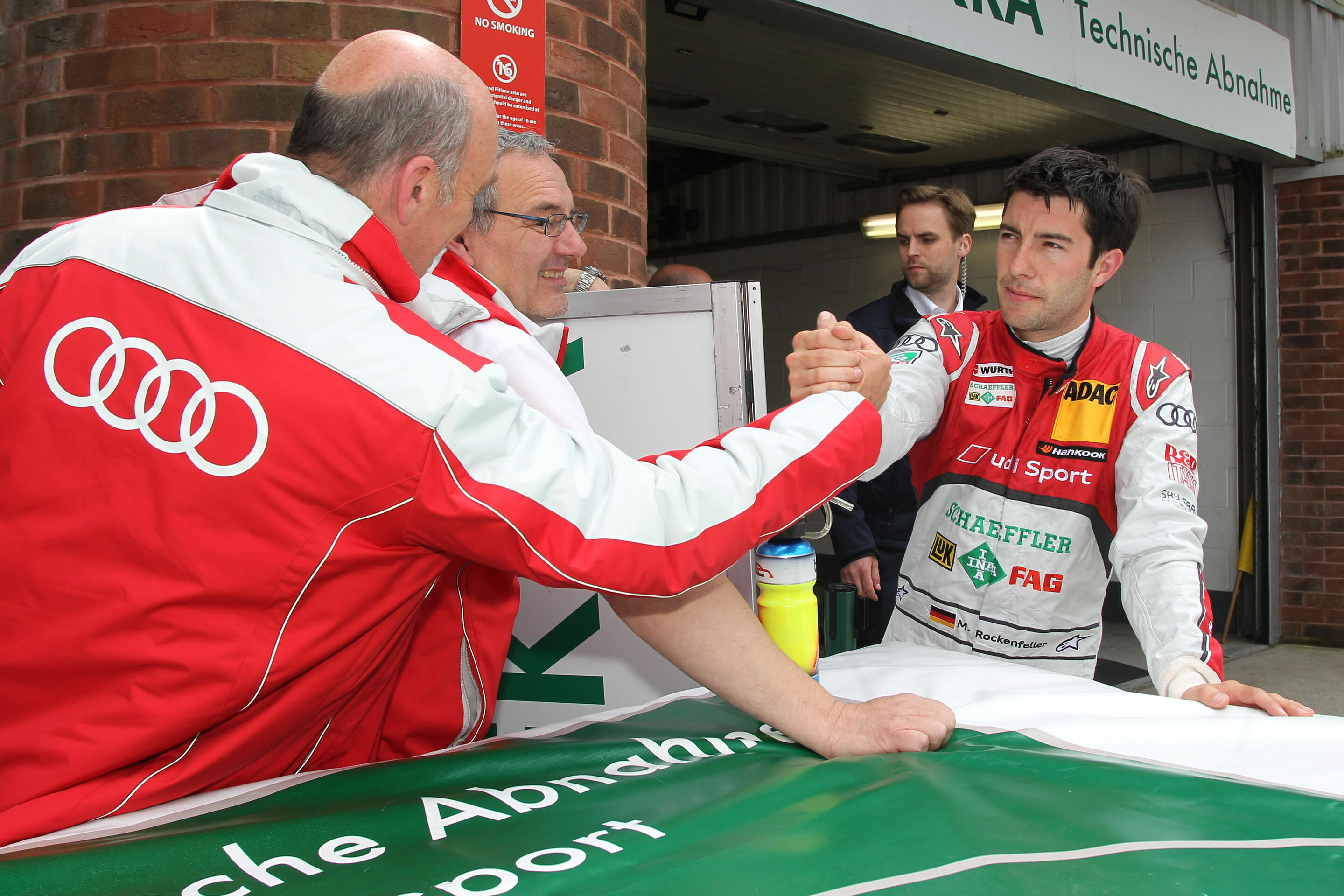 DTM 2012 - Dr. Wolfgang Ullrich (Audi-Motorsportchef), Mike Rockenfeller, Schaeffler Audi A5 DTM #9 (Audi Sport Team Phoenix)
