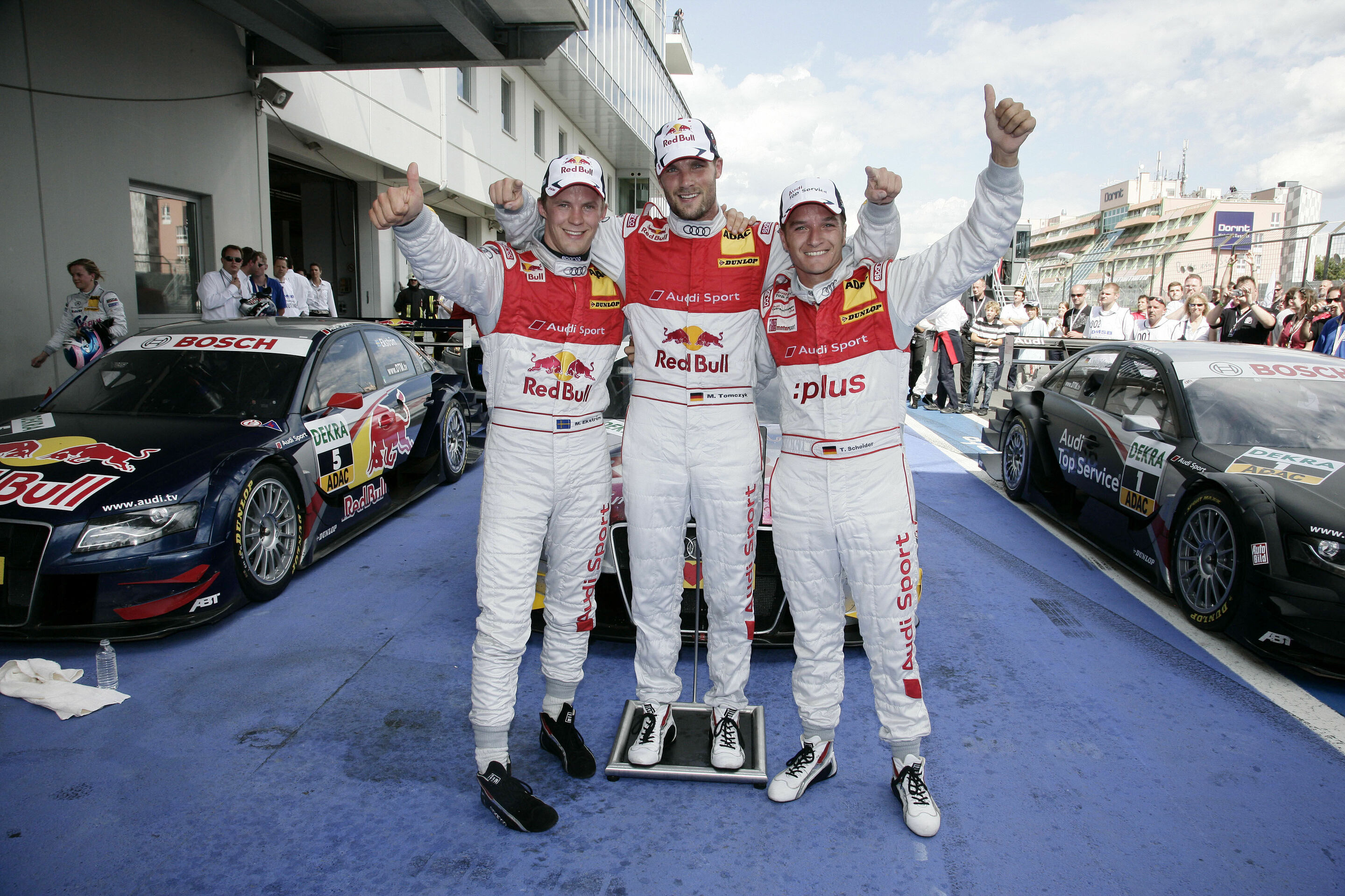 DTM 2009 - Mattias Ekström, Martin Tomczyk, Timo Scheider