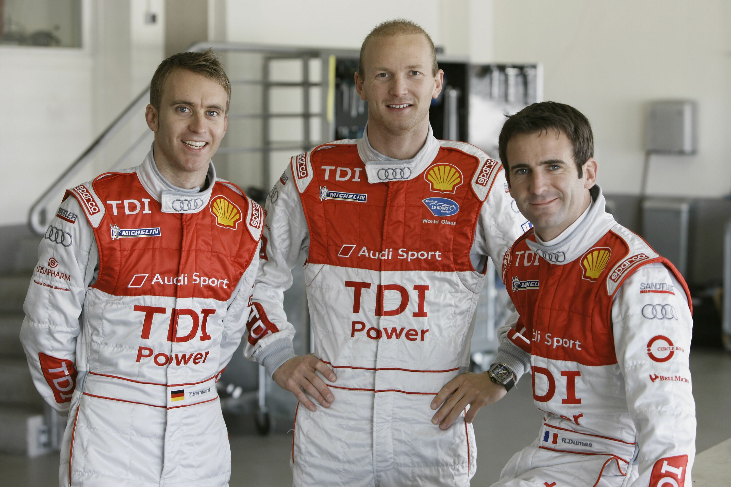 Le Mans 2009 - Timo Bernhard, Alexandre Prémat, Romain Dumas (von links)
