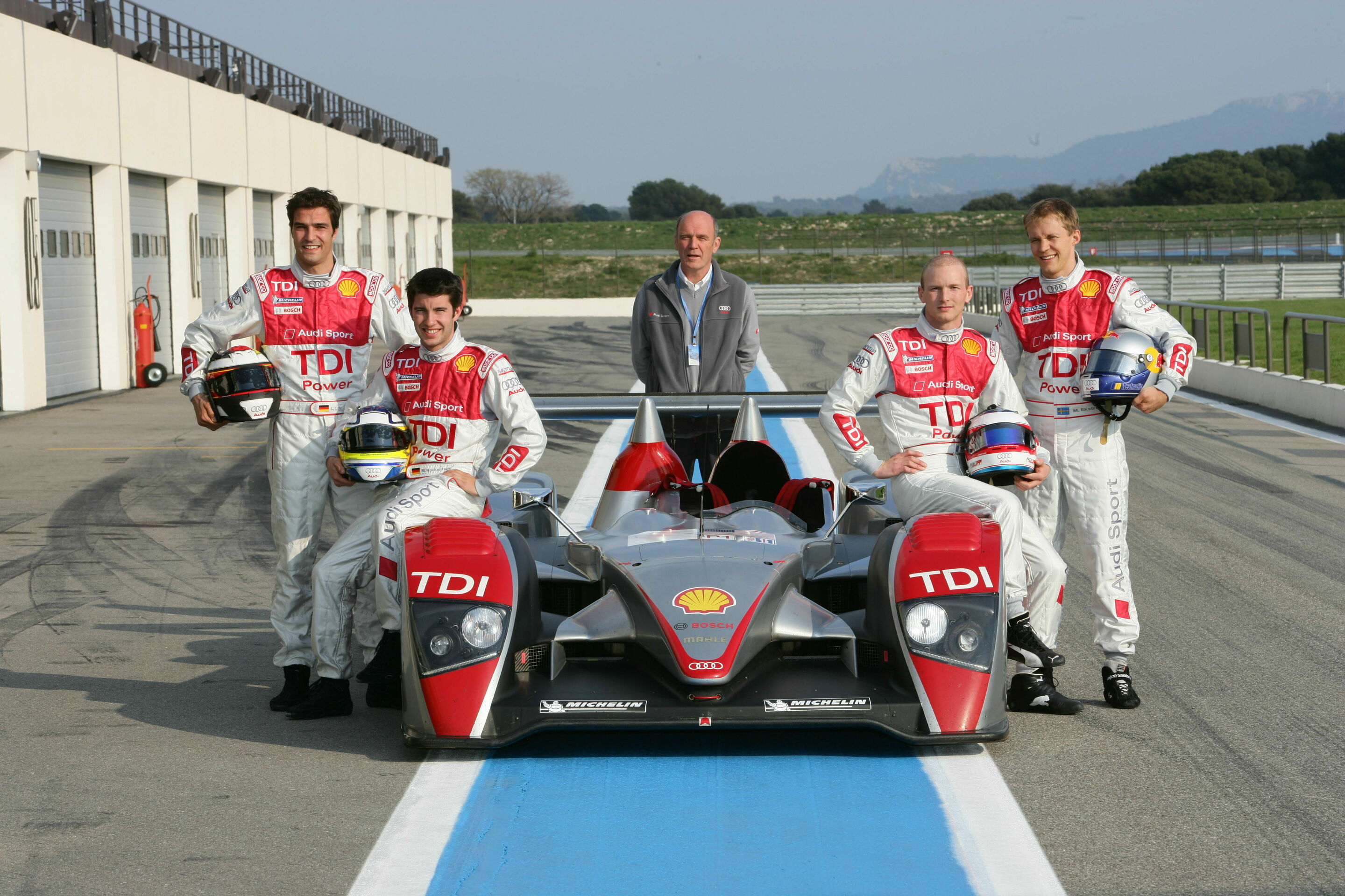 Audi R10 TDI - Lucas Luhr, Mike Rockenfeller, Dr. Wolfgang Ullrich, Alexandre Prémat, Mattias Ekström