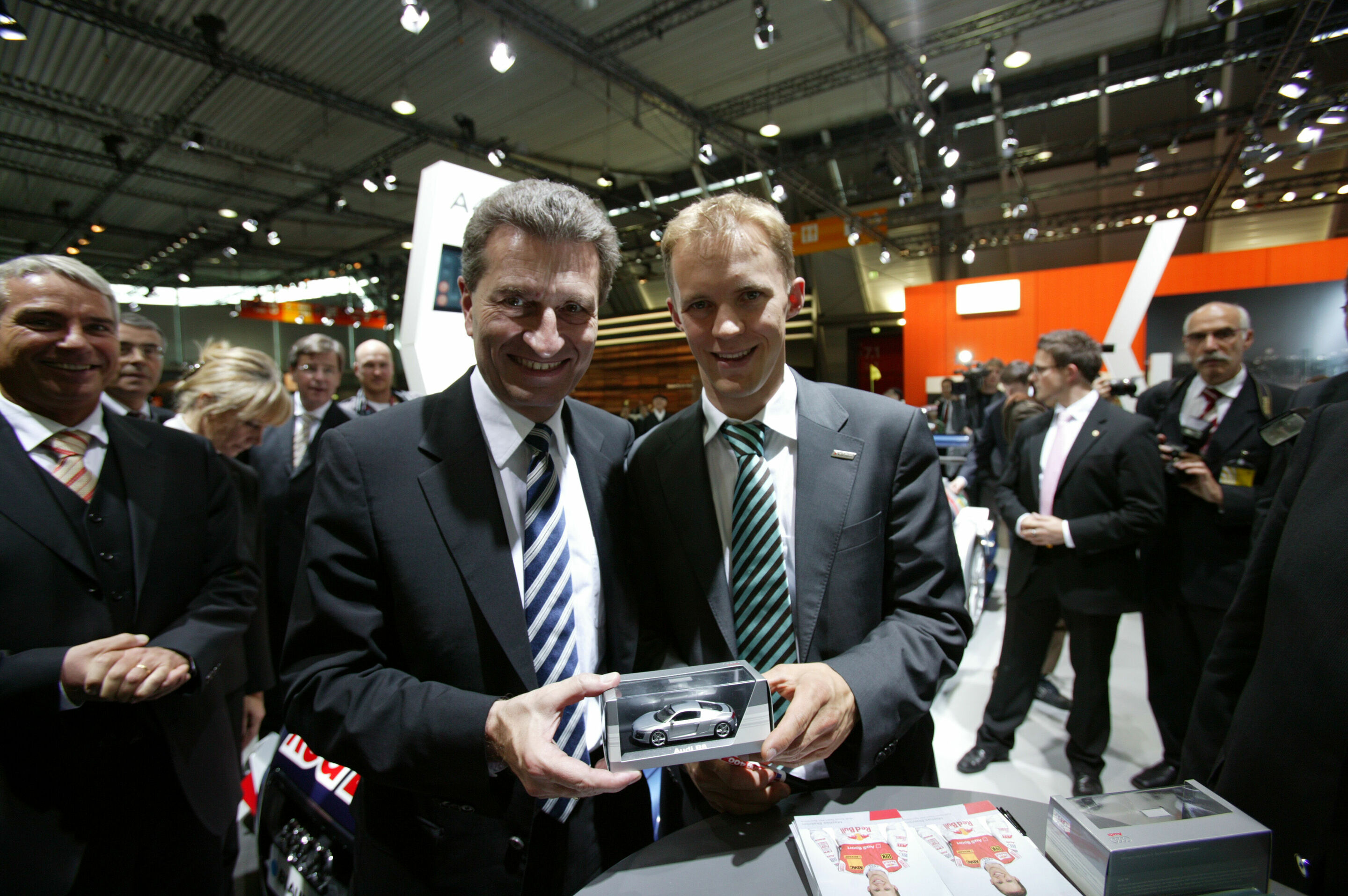 DTM 2007 - Günther H. Oettinger Minister President of Baden-Württemberg congratulates DTM Champion Mattias Ekström