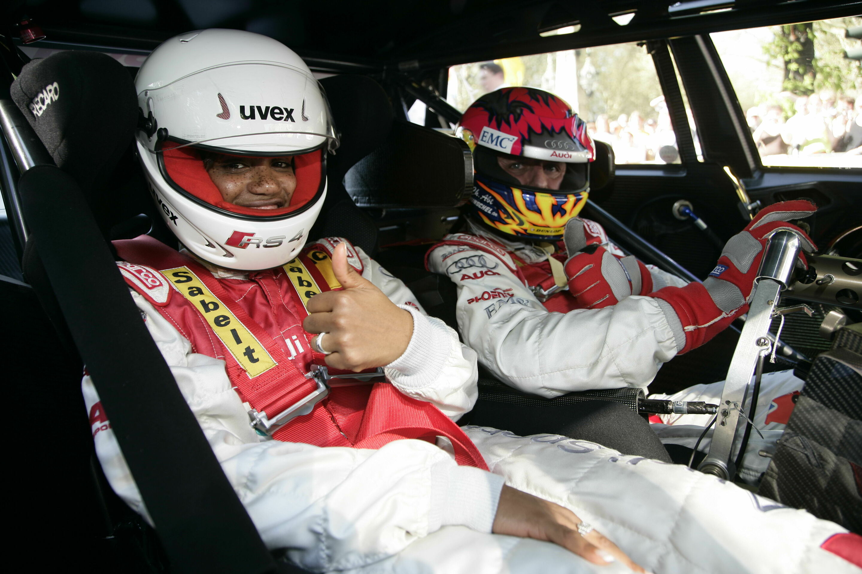 DTM 2007 - Shaznay Lewis von den All Saints im Audi A4 DTM Renntaxi mit Christian Abt