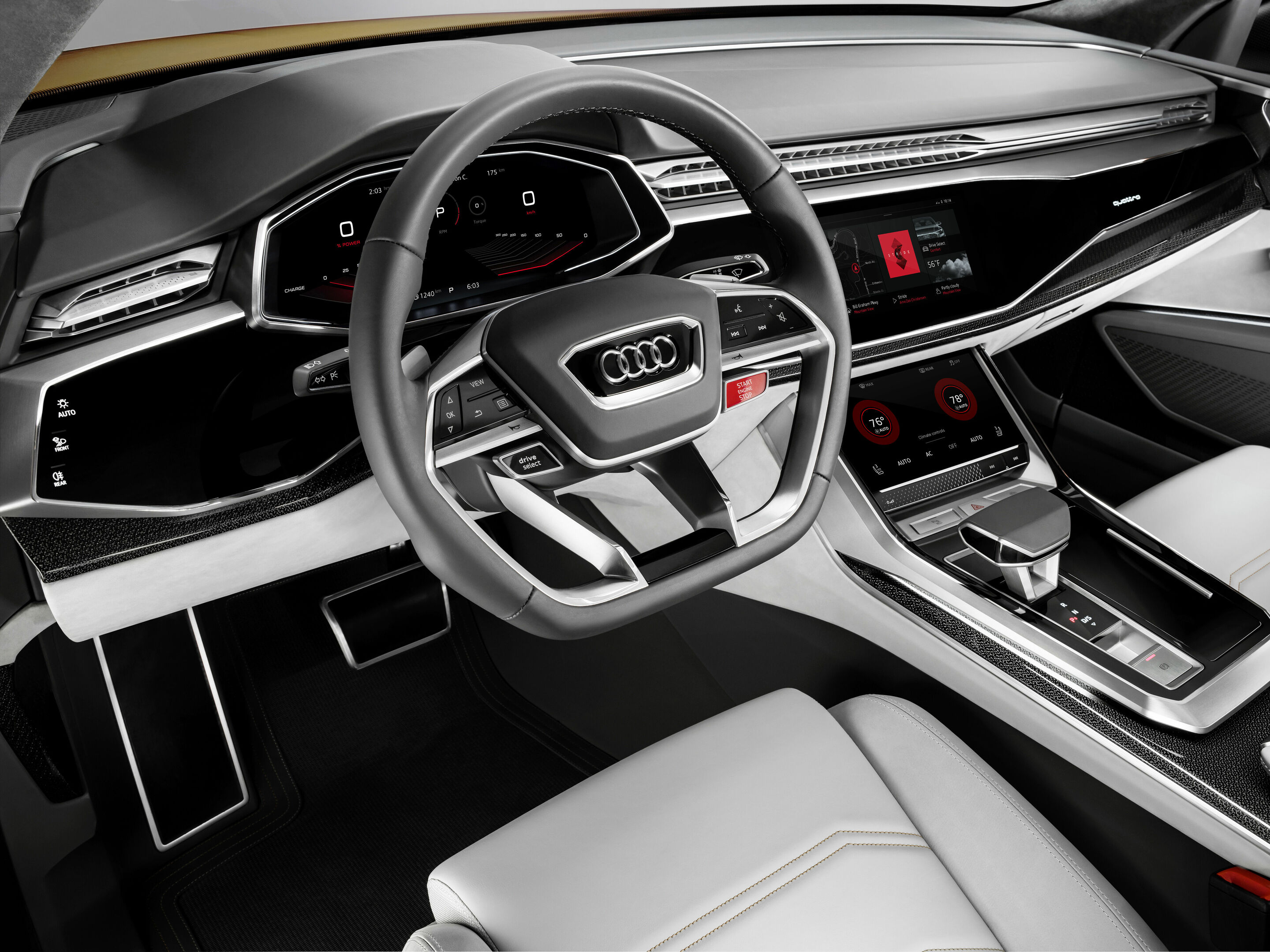 Audi Q8 sport concept - Interior with seamless integrated Android.