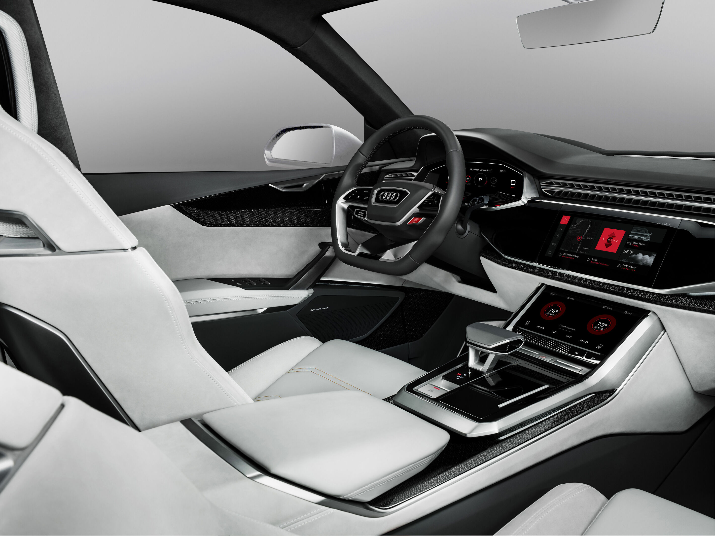 Audi Q8 sport concept - HMI-Bedienkonzept mit voll integriertem Android.