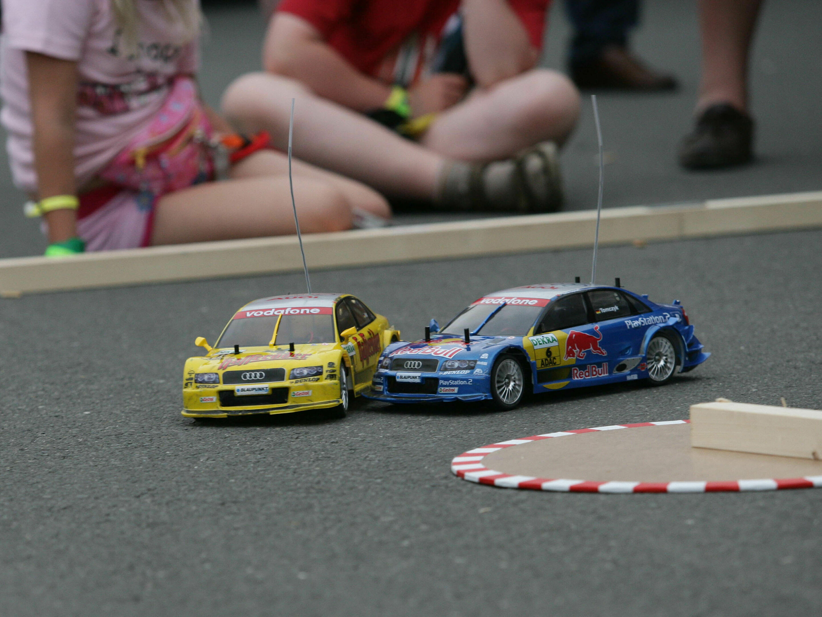 DTM 2005 - Mattias Ekström, Martin Tomczyk and Frank Stippler had fun with Audi RC cars