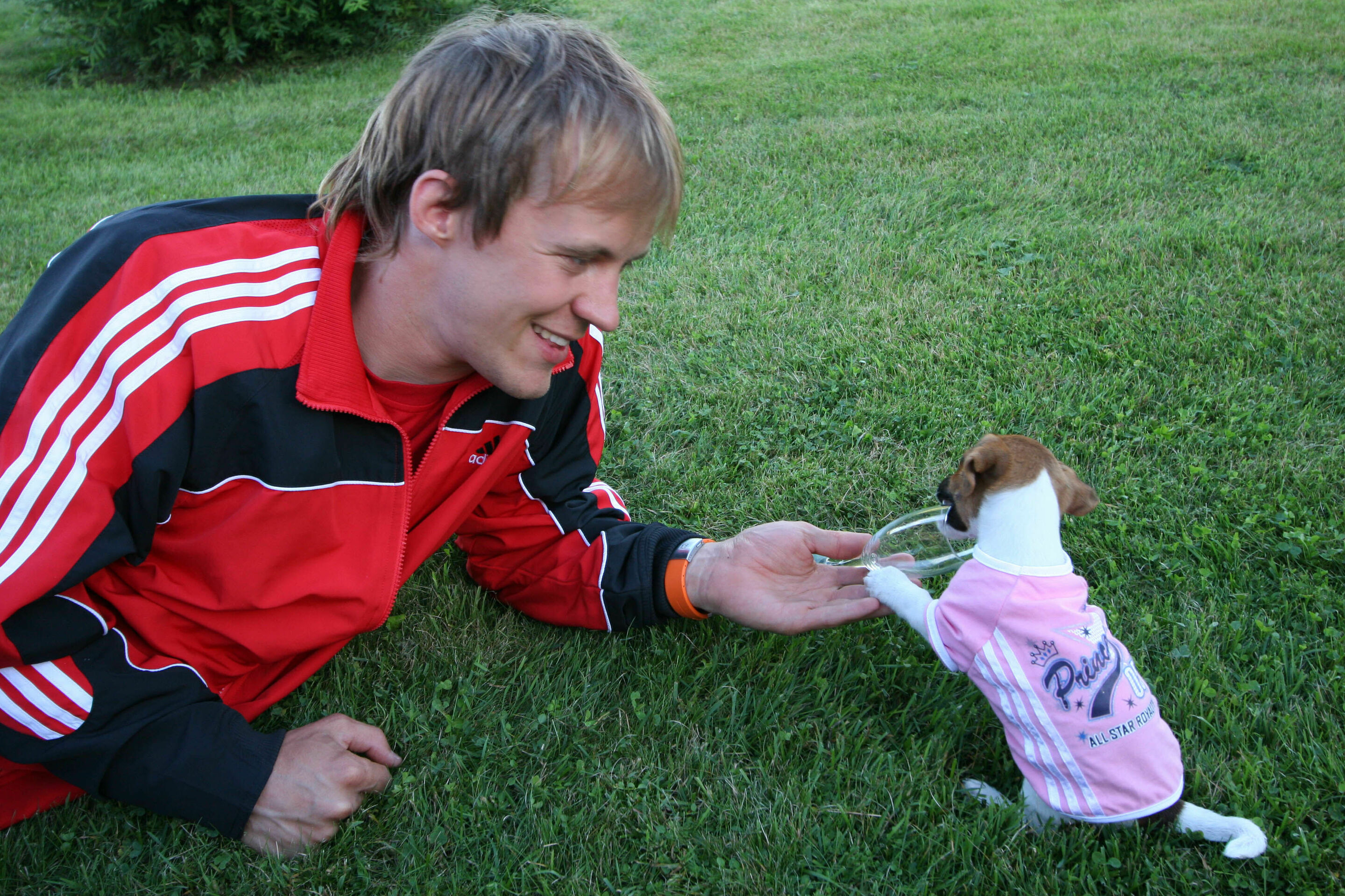 DTM 2005 - Mattias Ekström with his dog Lou