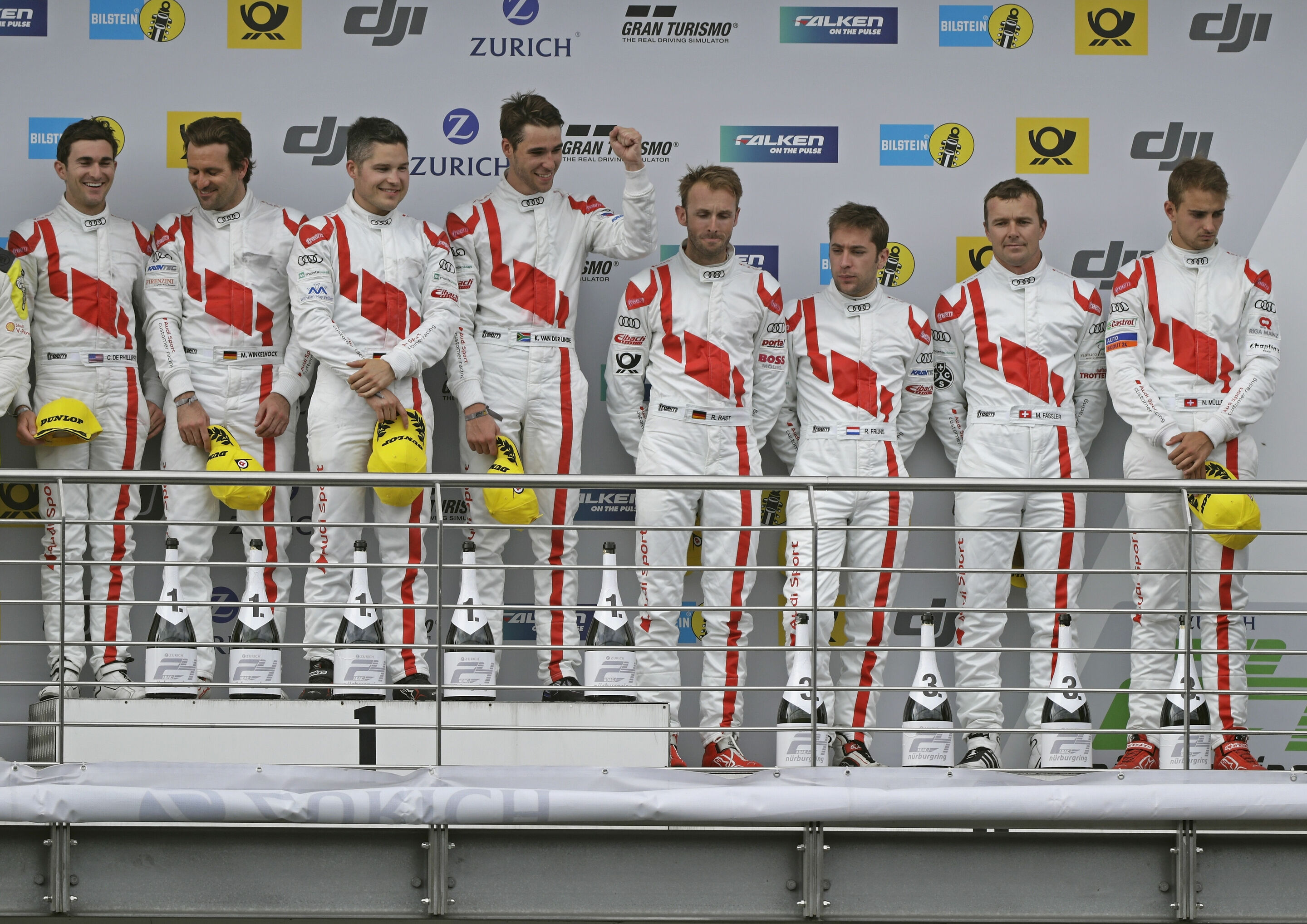 24h Nürburgring 2017 - Connor De Phillippi, Markus Winkelhock, Christopher Mies, Kelvin van der Linde, René Rast, Robin Frijns, Marcel Fässler, Nico Müller