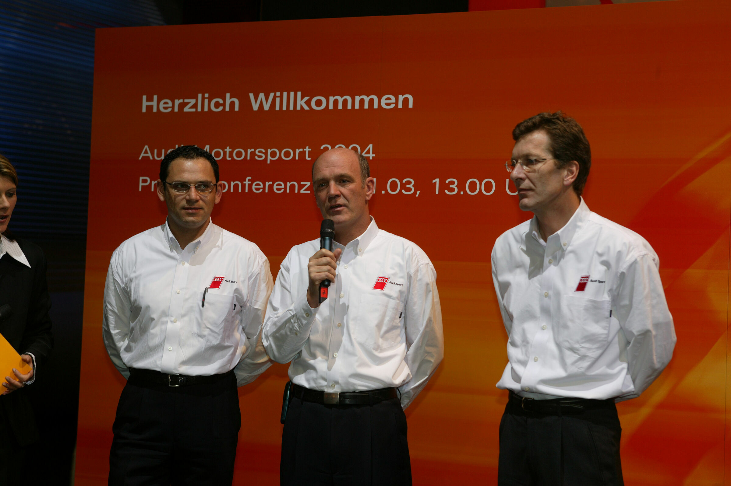 DTM 2004 - Audi Sportchef Dr. Wolfgang Ullrich (Mitte) mit Hans-Jürgen Abt (links) und Ralf Jüttner