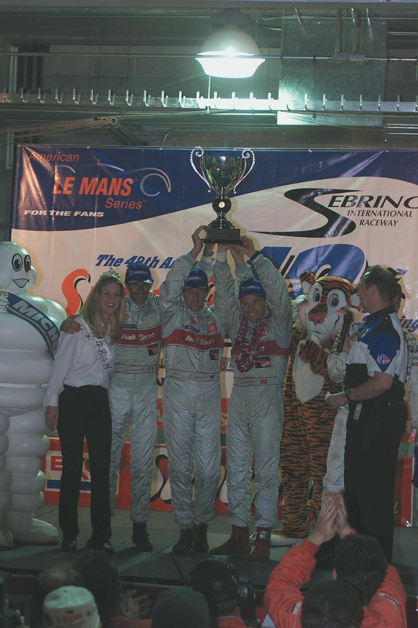 ALMS 2000 - The podium at Sebring: Emanuele Pirro, Frank Biela, Tom Kristensen