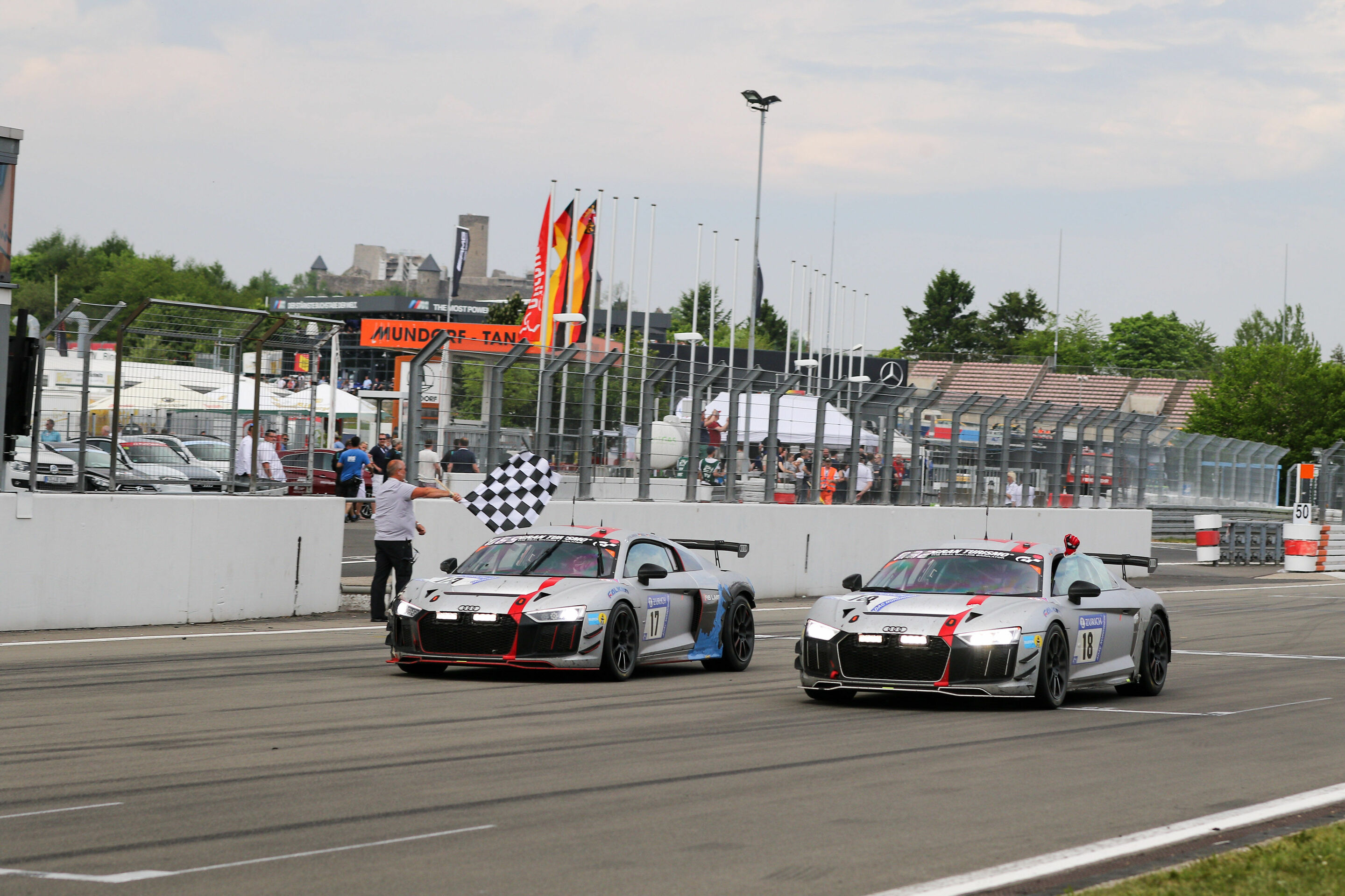 24h Nürburgring 2017 - Audi R8 LMS GT4 #17 (Audi Sport Team Phoenix), Joonas Lappalainen/Alexander Mies/Peter Terting/Alex Yoong; Audi R8 LMS GT4 #18 (Audi Sport Team Phoenix), Christian Abt/Rahel Frey/Patrick Huisman/Peter Terting